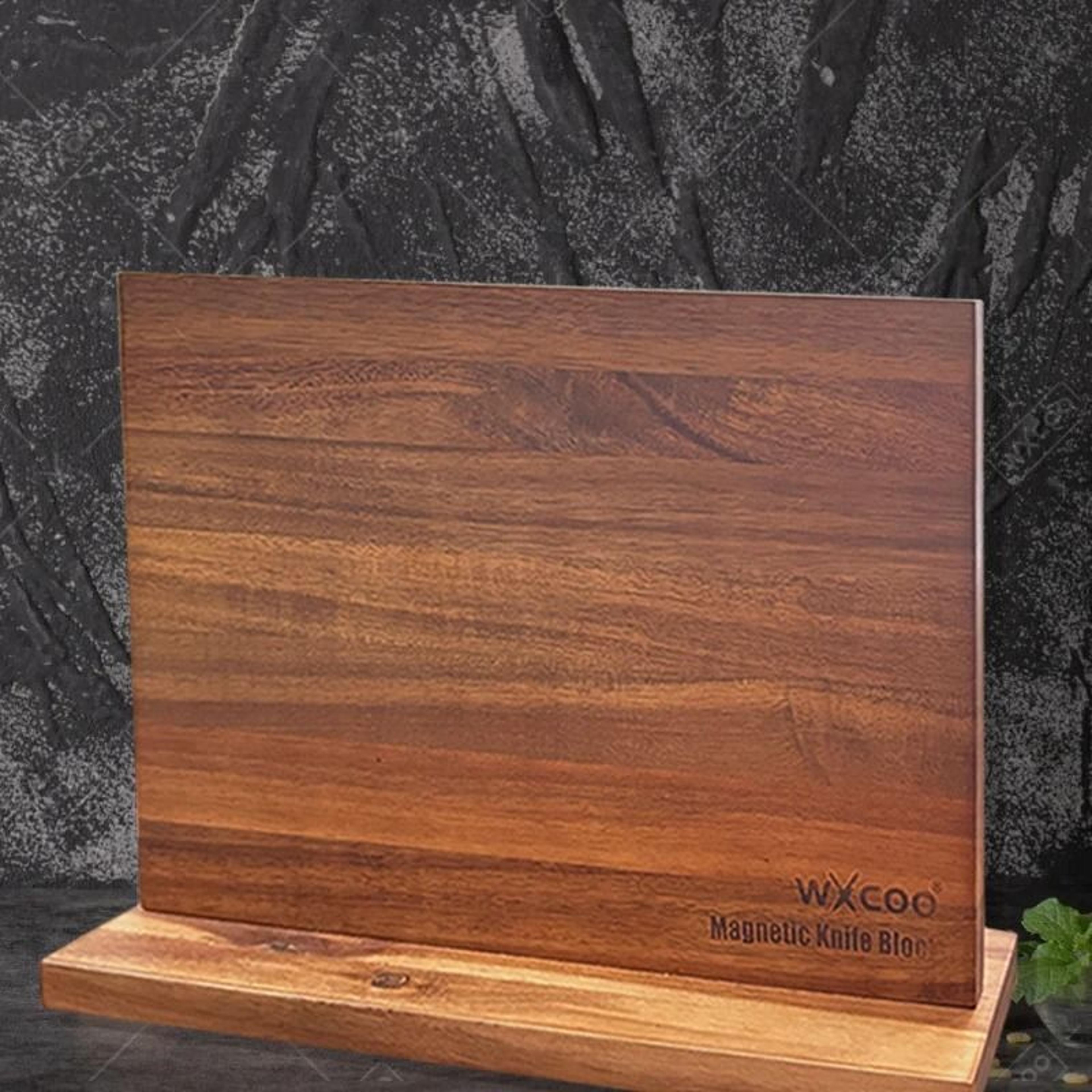 acacia wood magnetic knife holder and kitchen knife storage stand