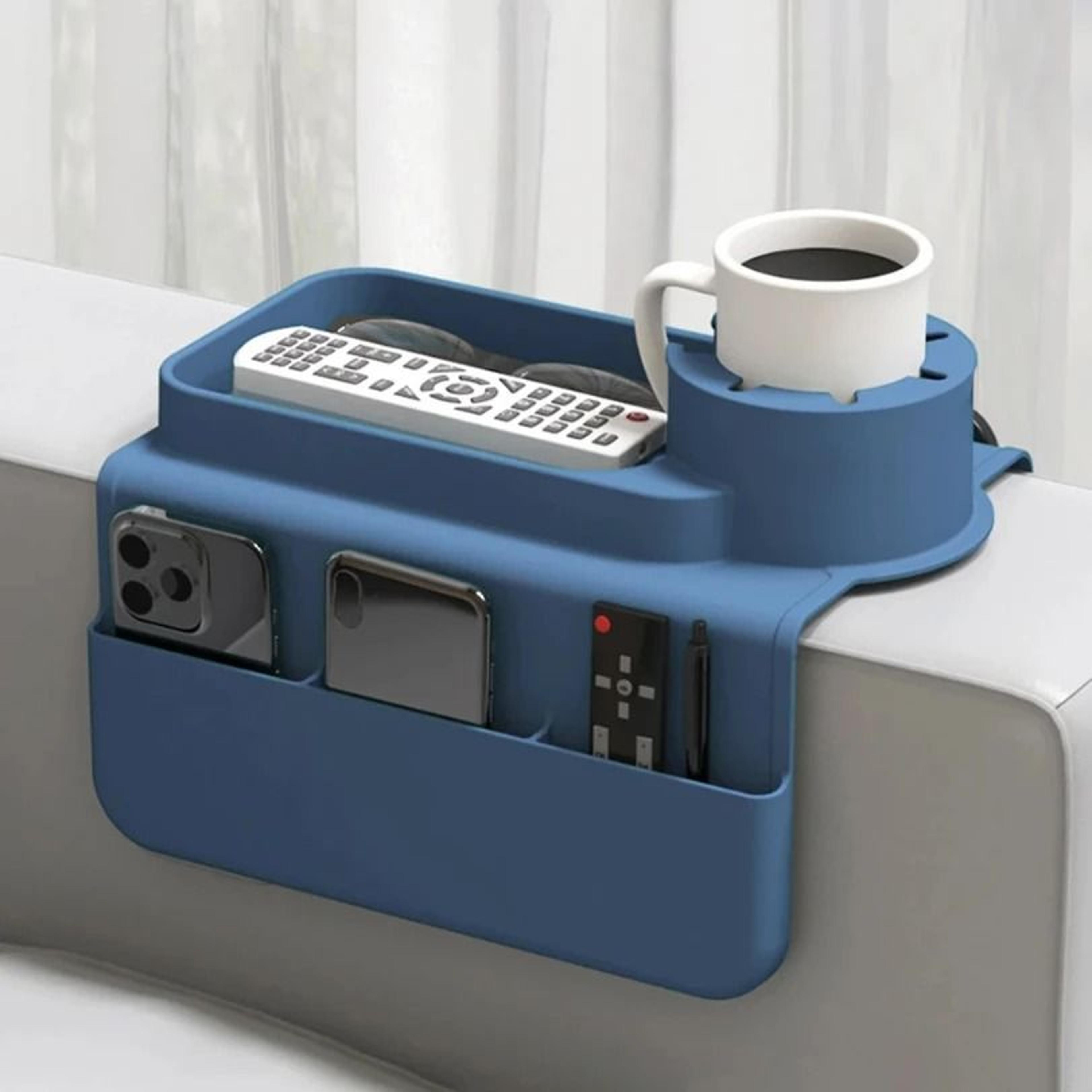 silicone couch cup holder tray and sofa arm organizer