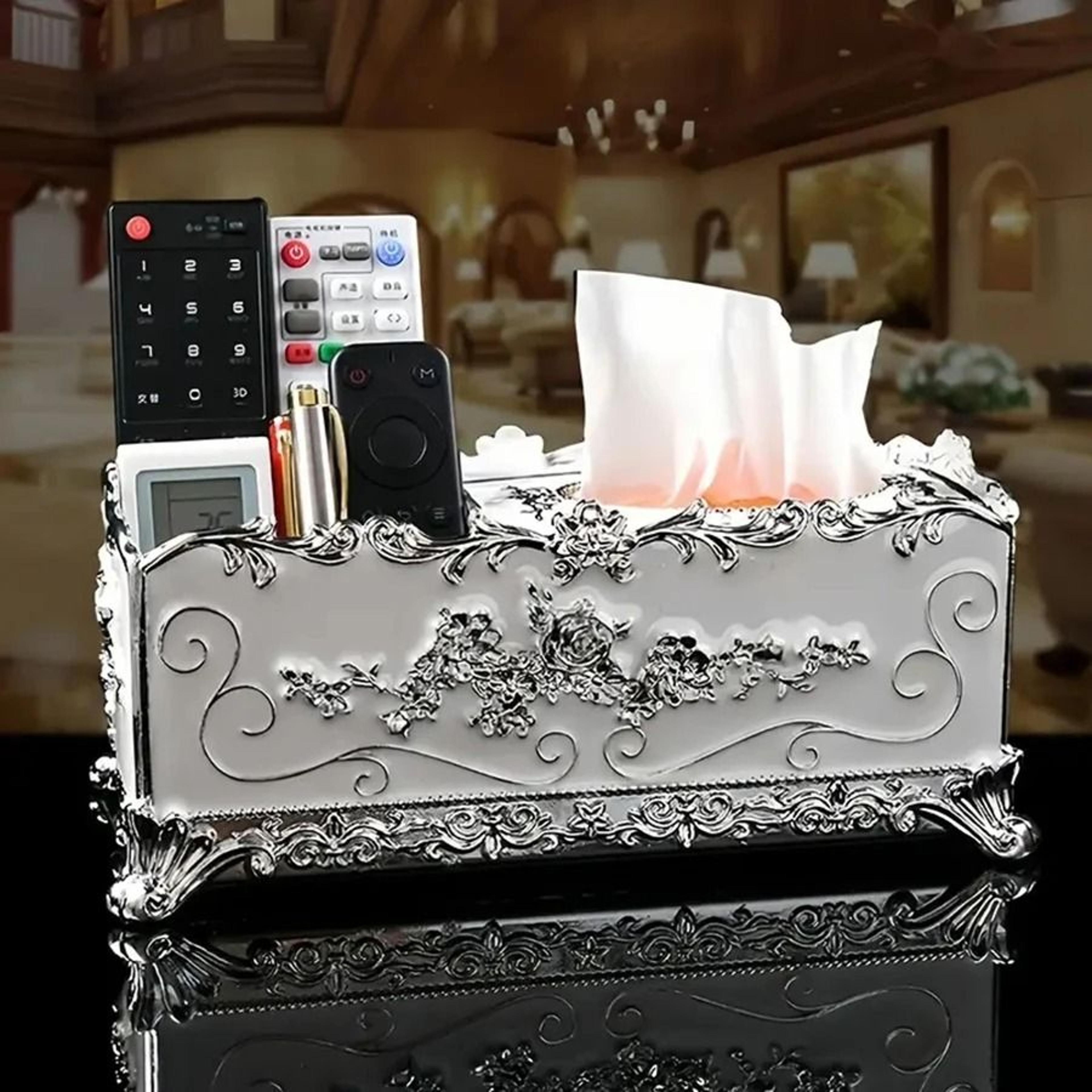 european style tissue box and remote control organizer