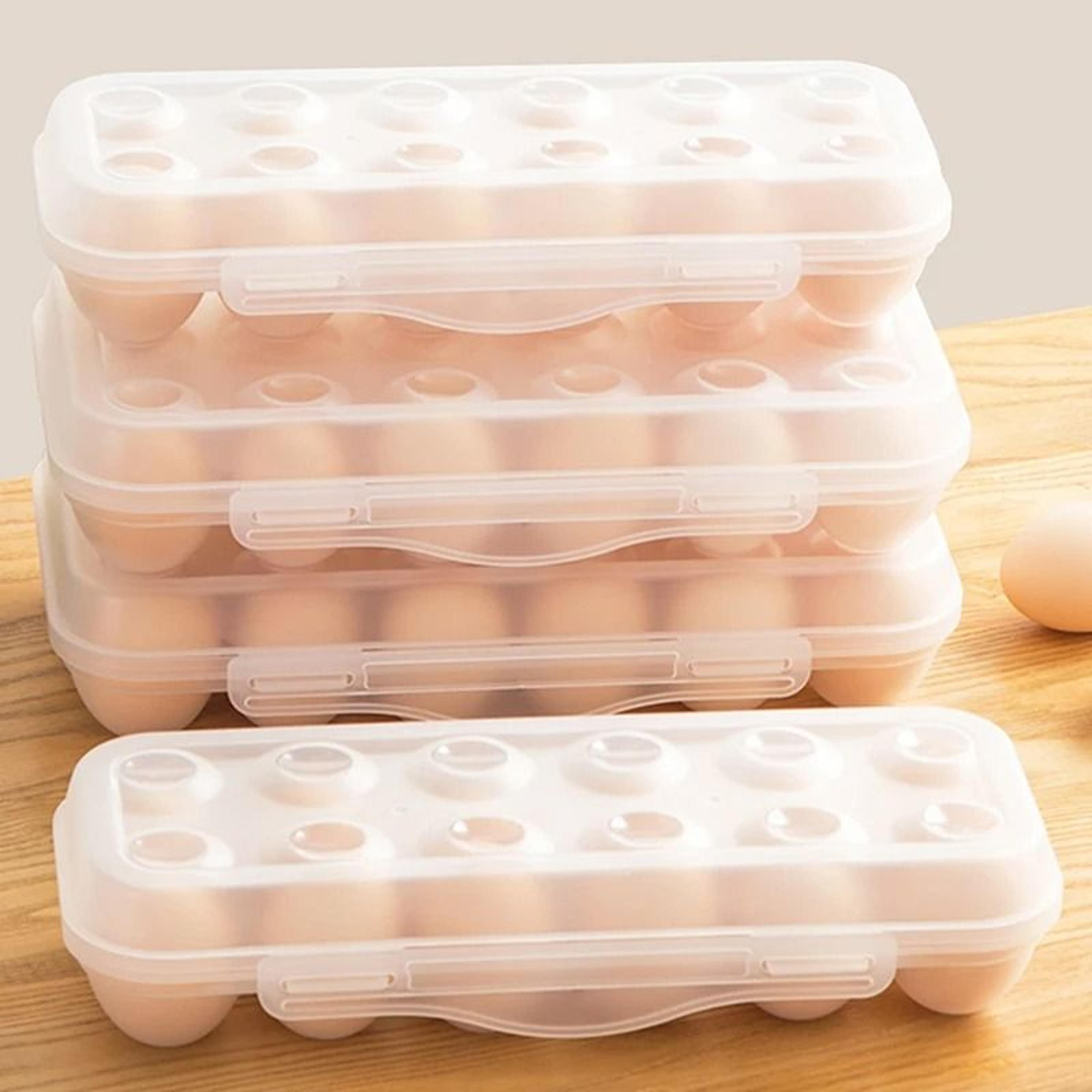 12 and 18 grid egg storage box with lid for refrigerator