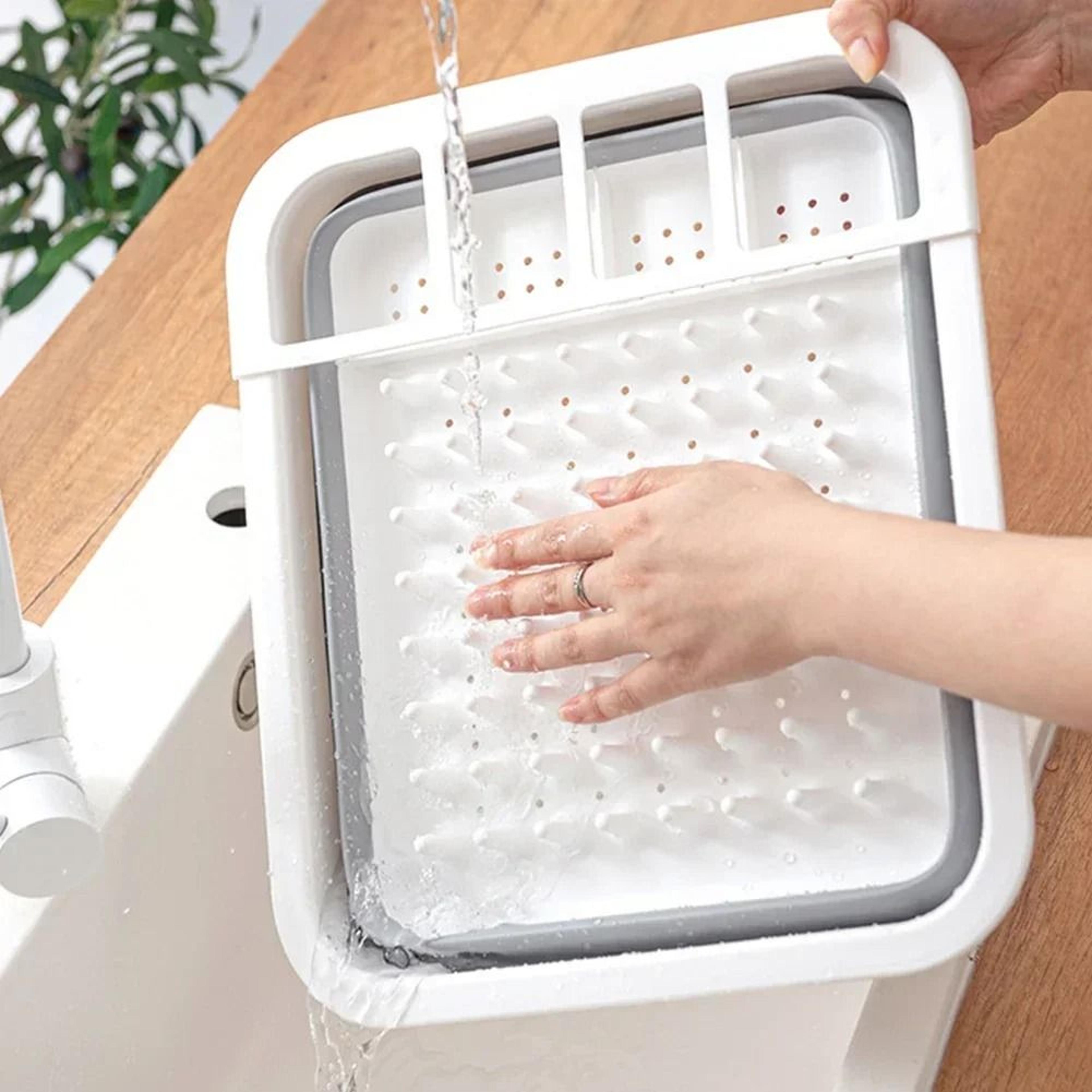 collapsible dish drainer rack for camping kitchen sink and dinnerware storage