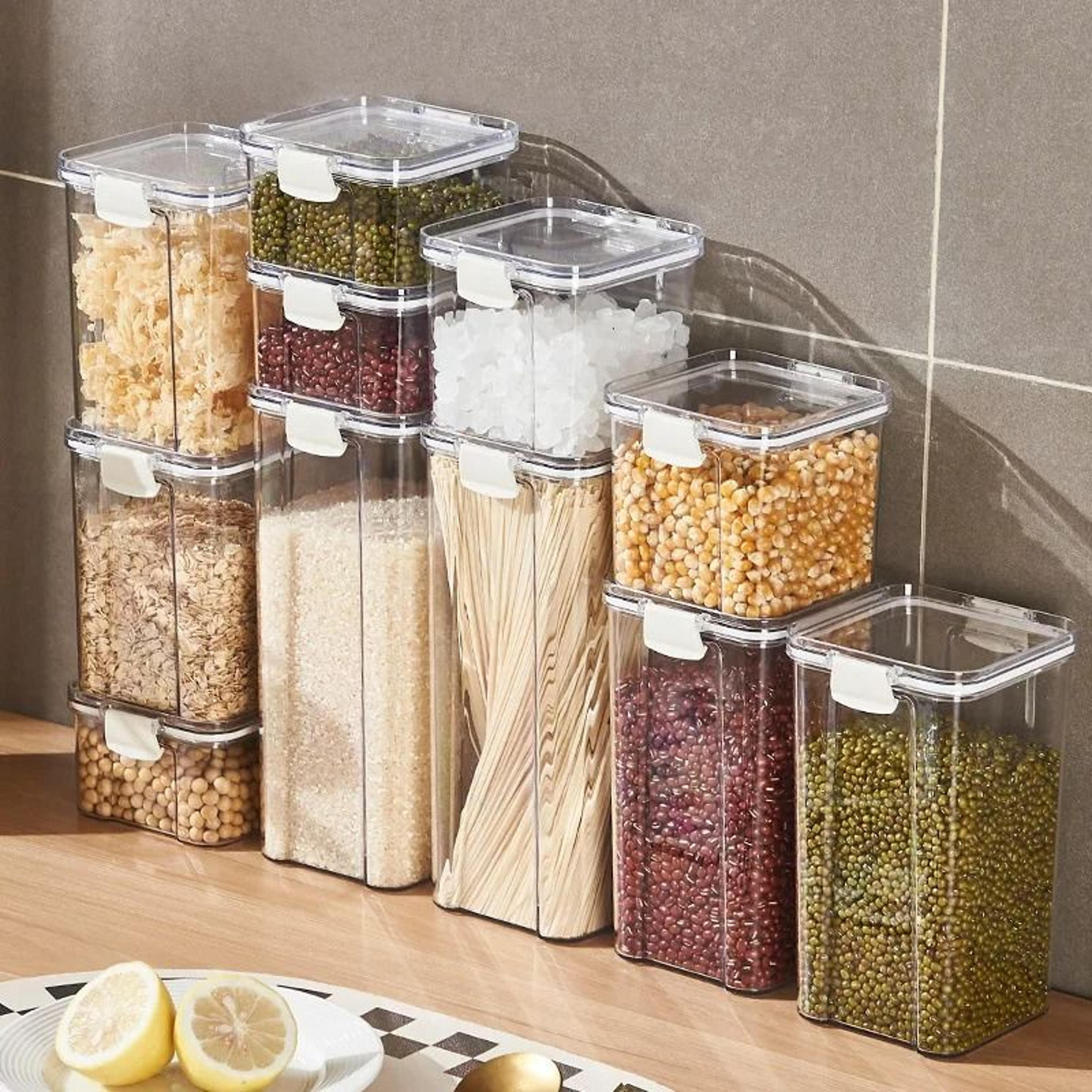 large capacity grain sealed storage jar for cereal seasoning and pantry organization