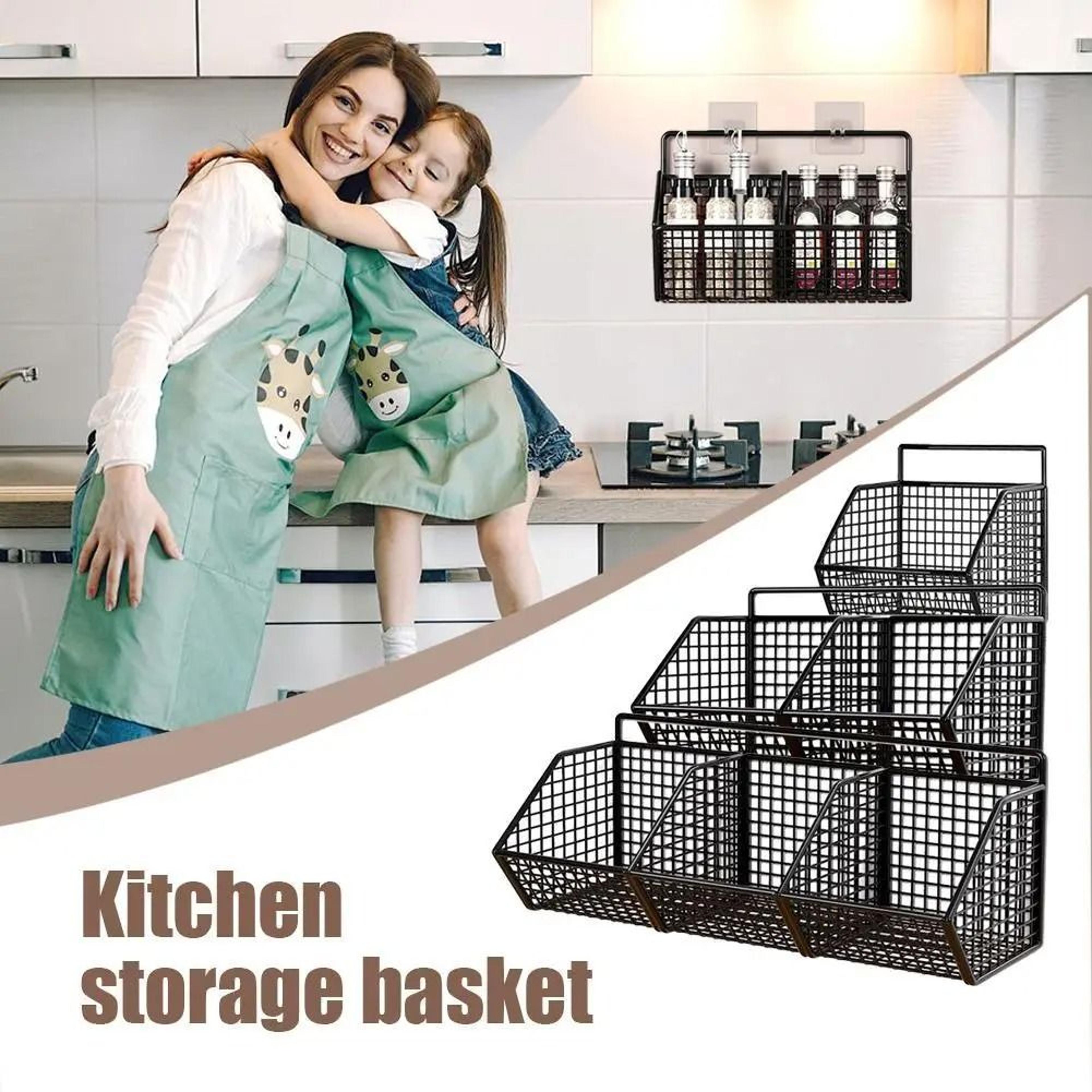 punch free wrought iron storage basket for kitchen bathroom and cosmetic organization