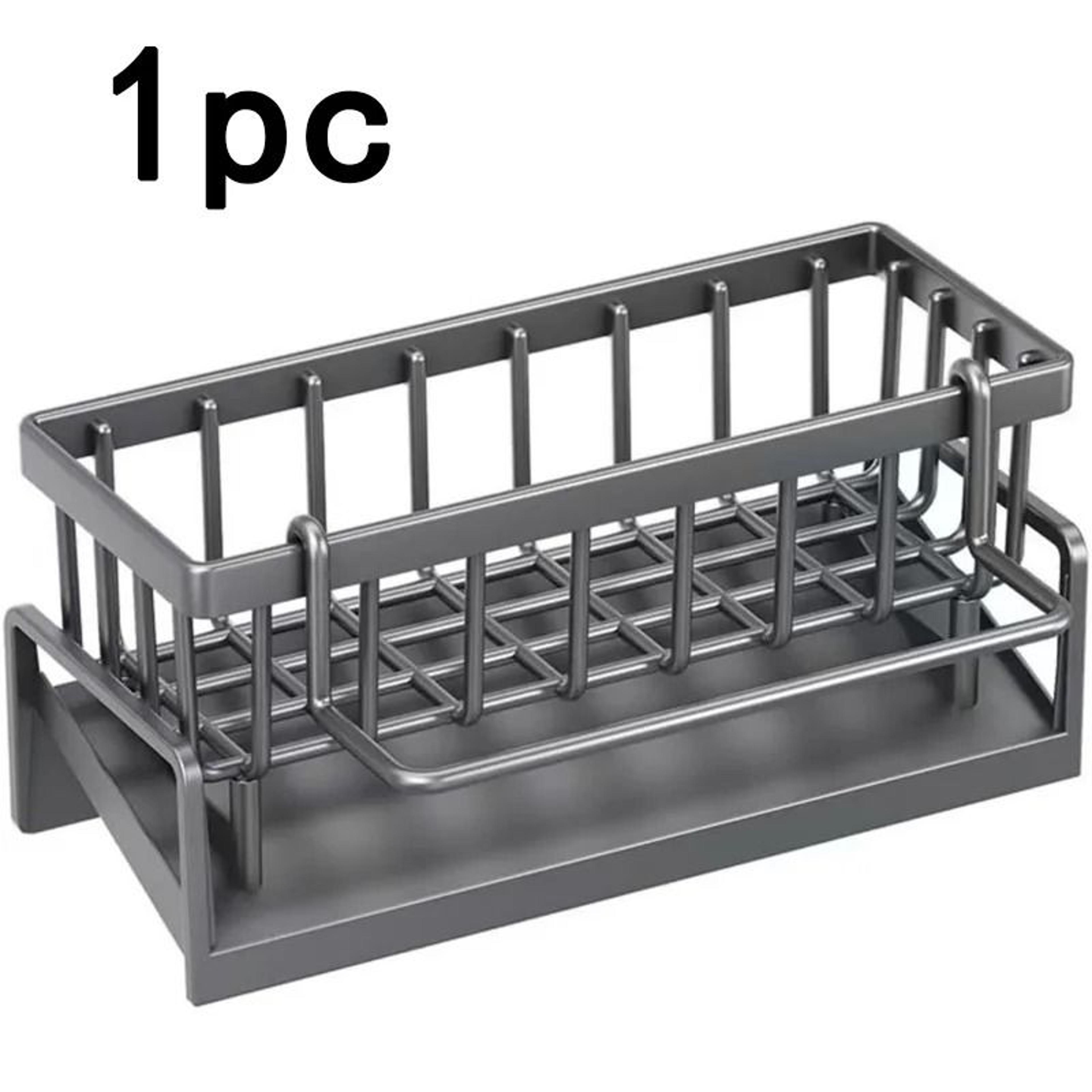 no drill over sink dish rack organizer for sponge soap and storage