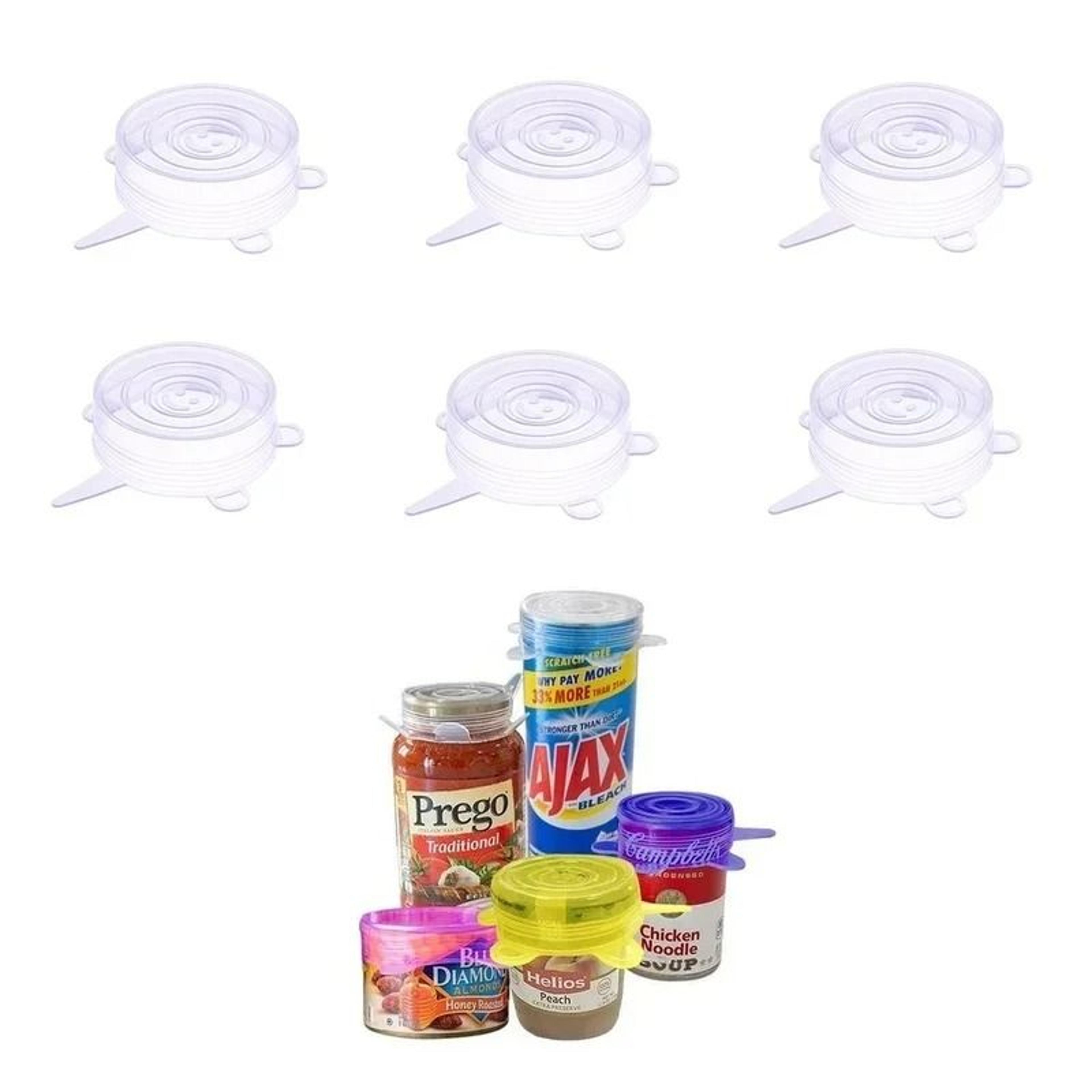 small silicone stretch lids for cans yogurt jars bowls and food storage