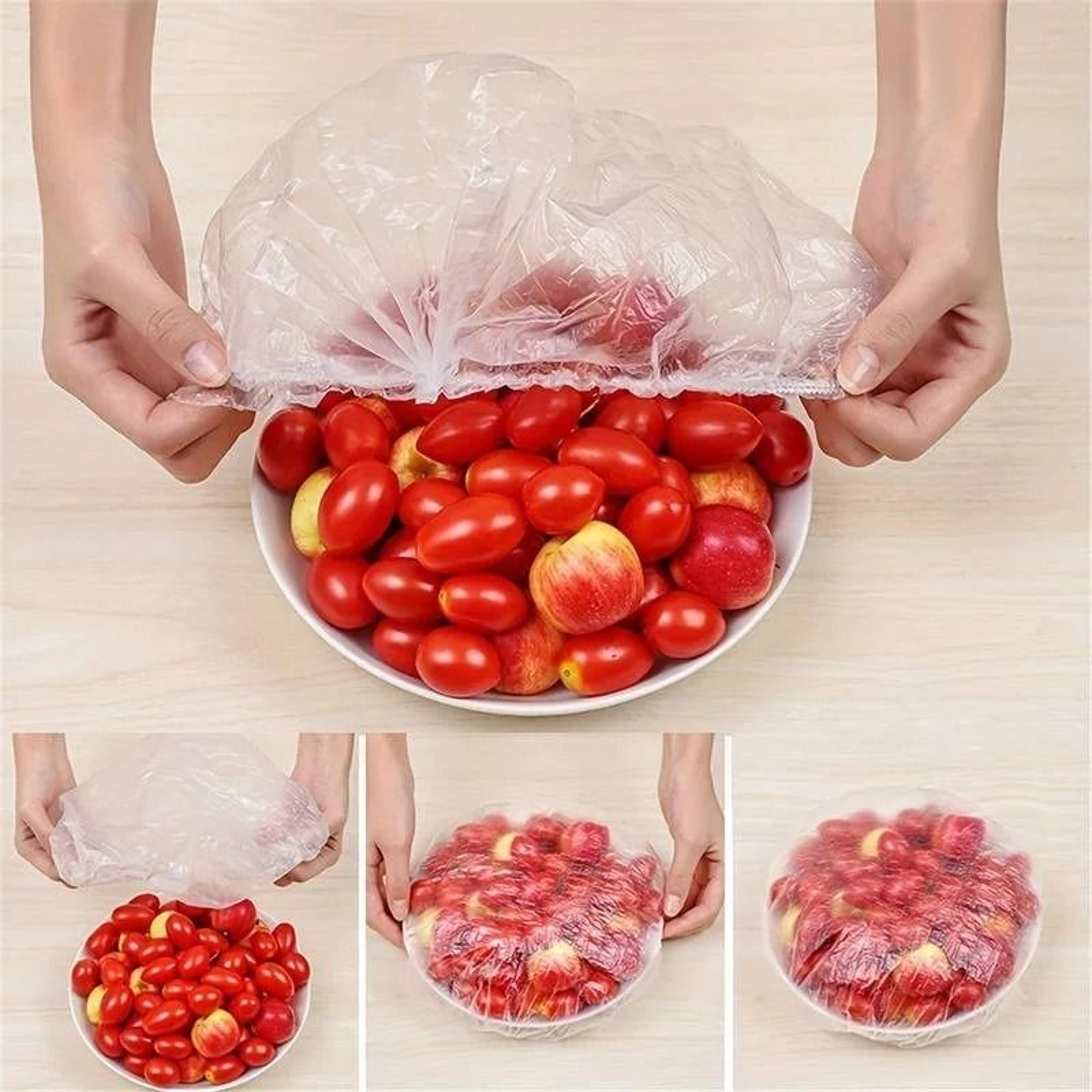 reusable elastic food wrap covers for bowls plates fruits and leftovers