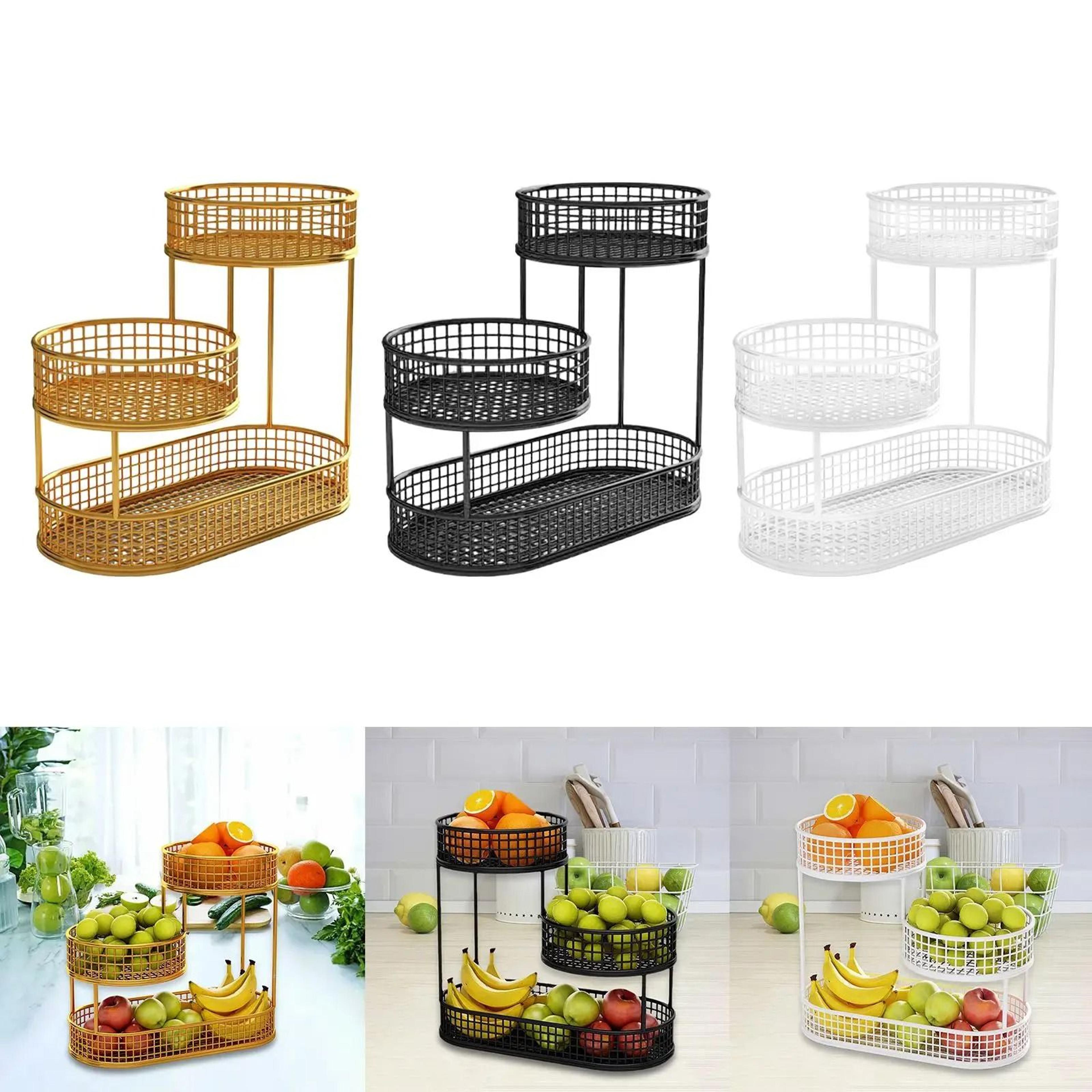 space saving wire fruit basket and produce storage tray