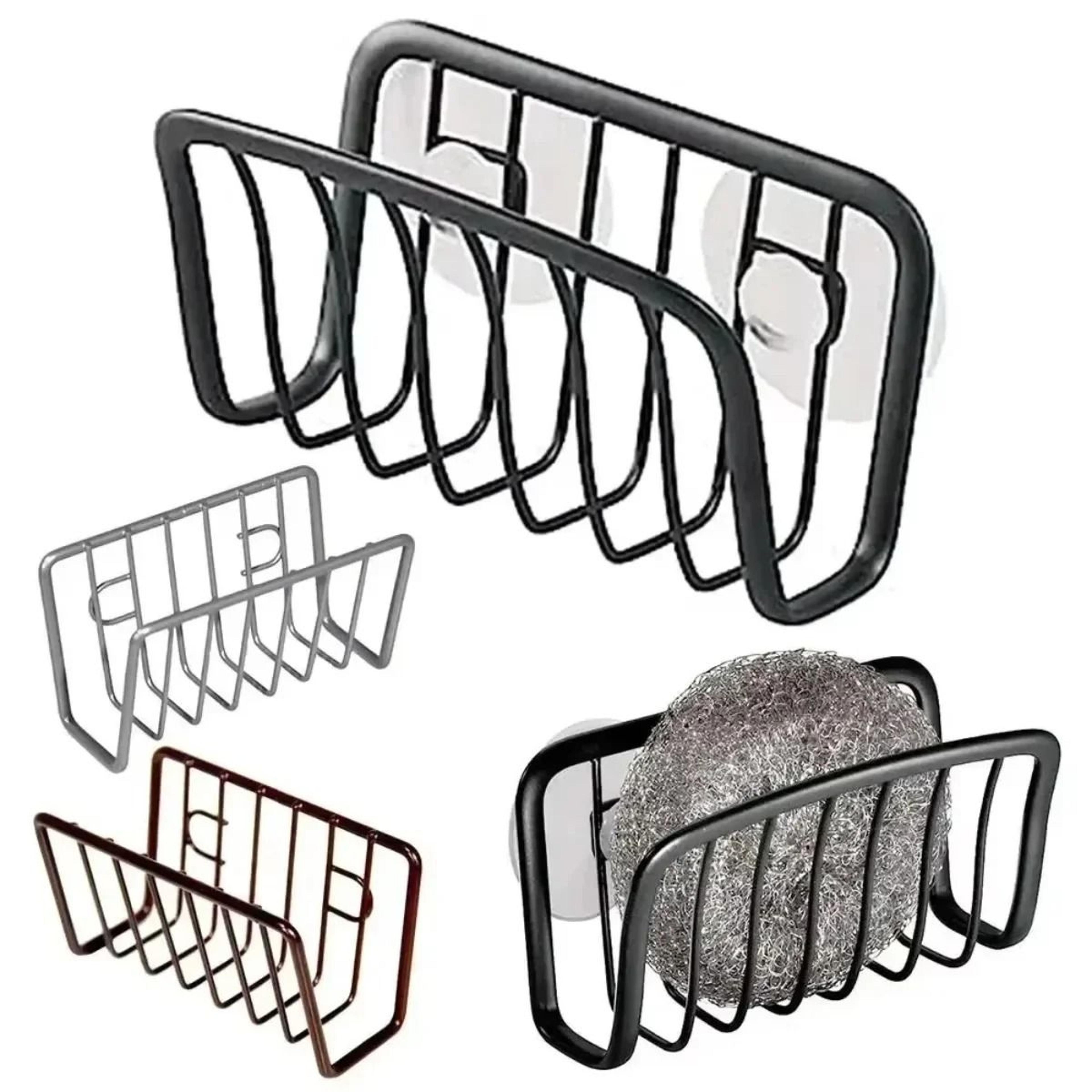 metal sponge rack with suction cups for kitchen sink storage