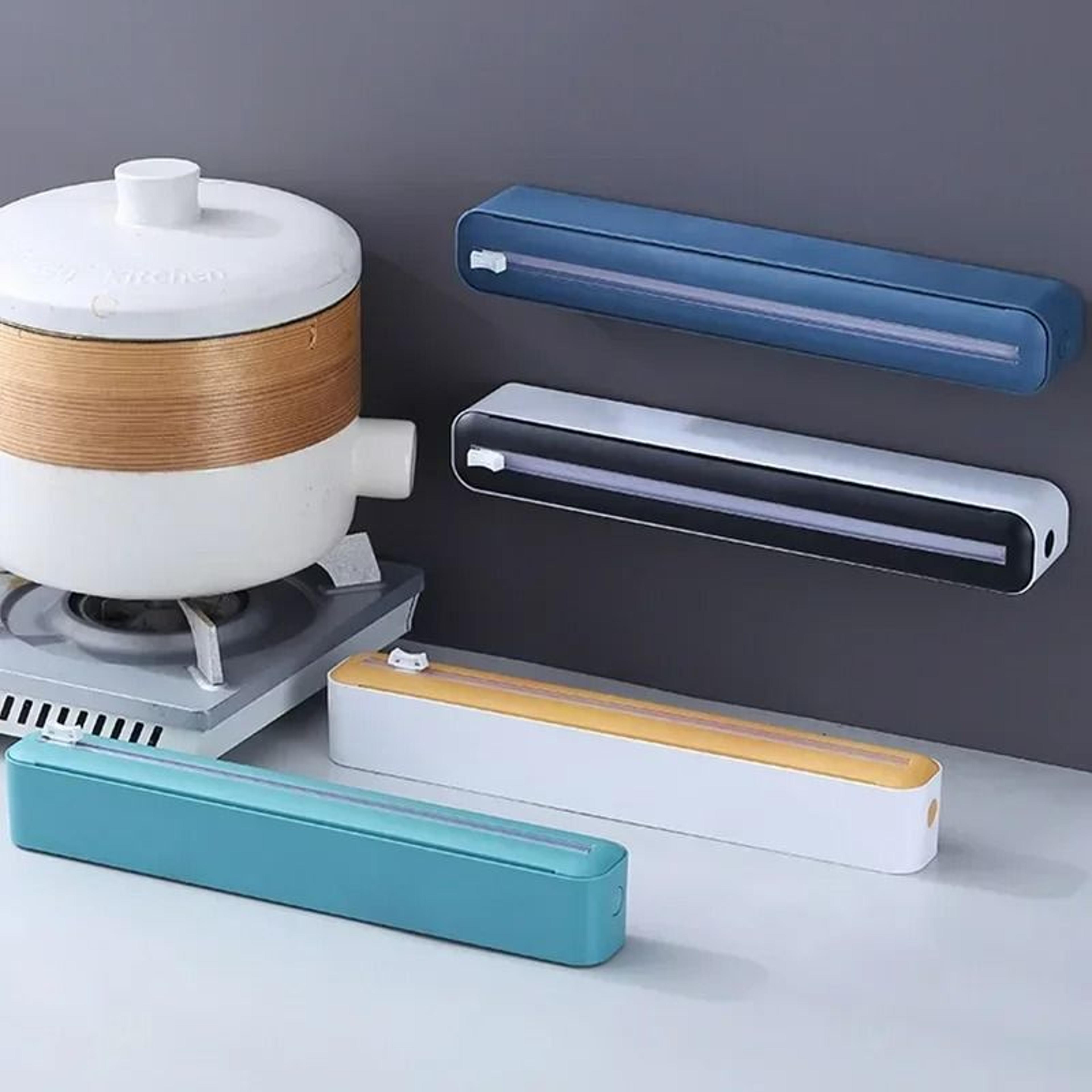2 in 1 plastic wrap dispenser with cling film cutter