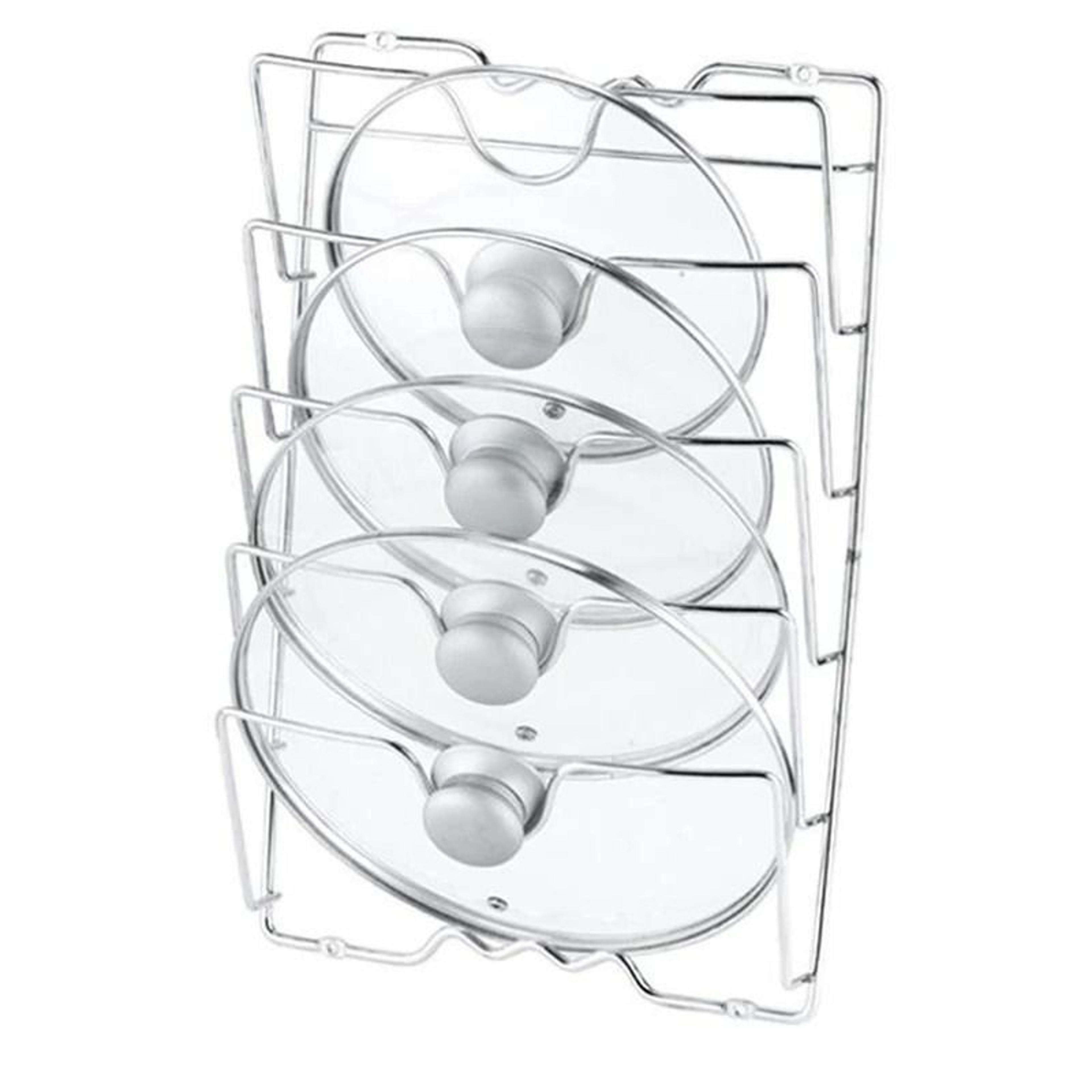 wall mounted pot lid organizer rack for kitchen storage