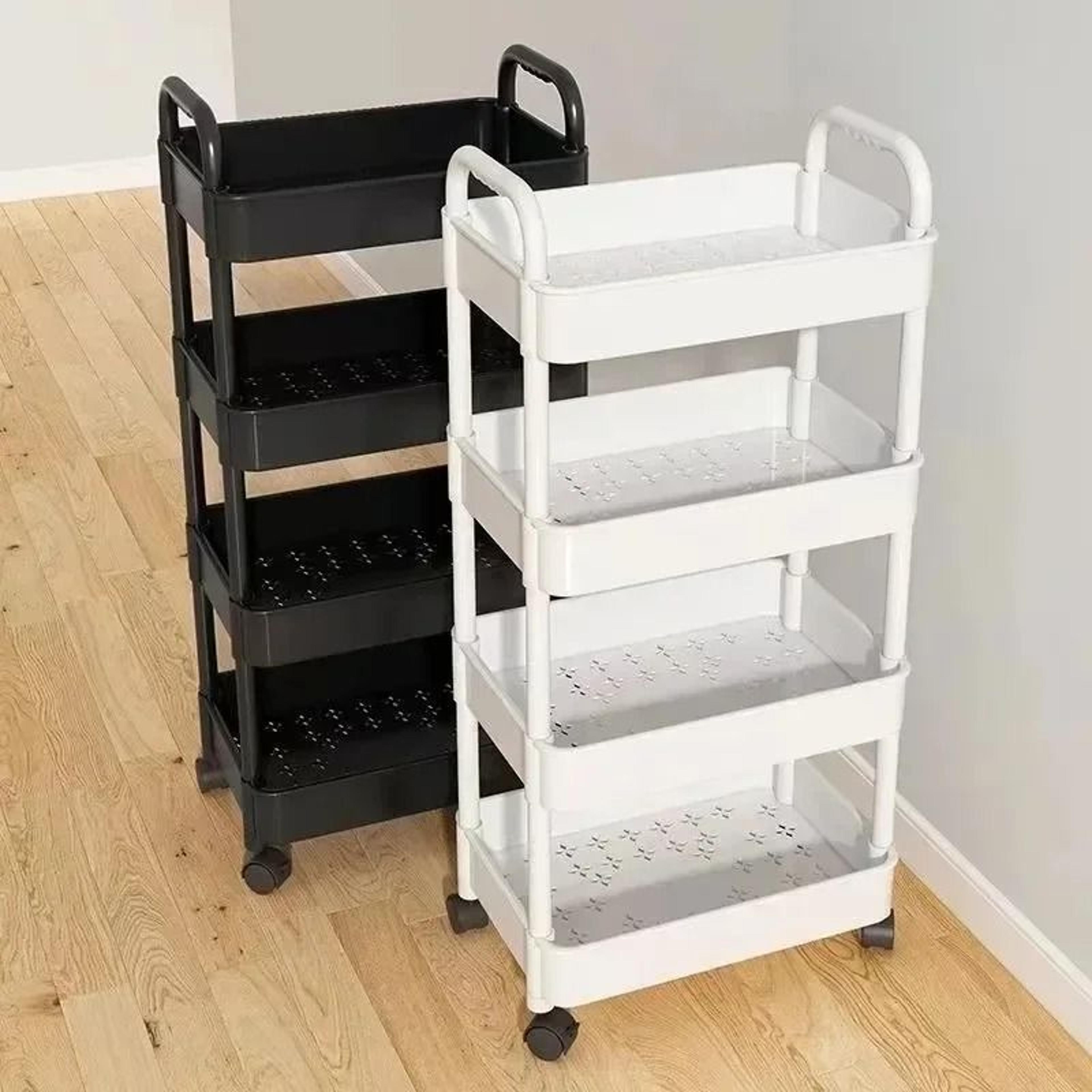 rolling bathroom storage cart with wheels for small spaces