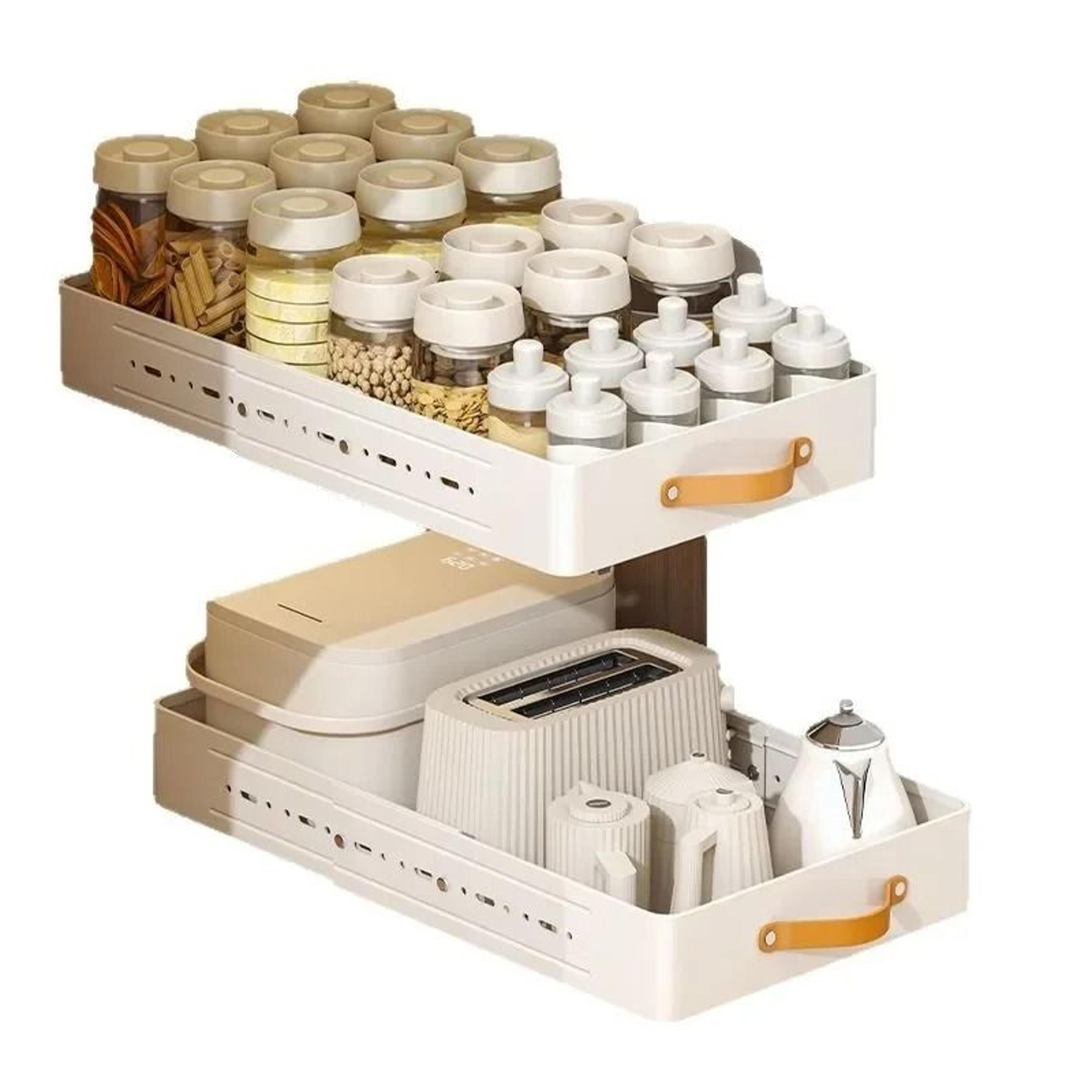 pull out cabinet organizer shelf for spices and kitchen storage