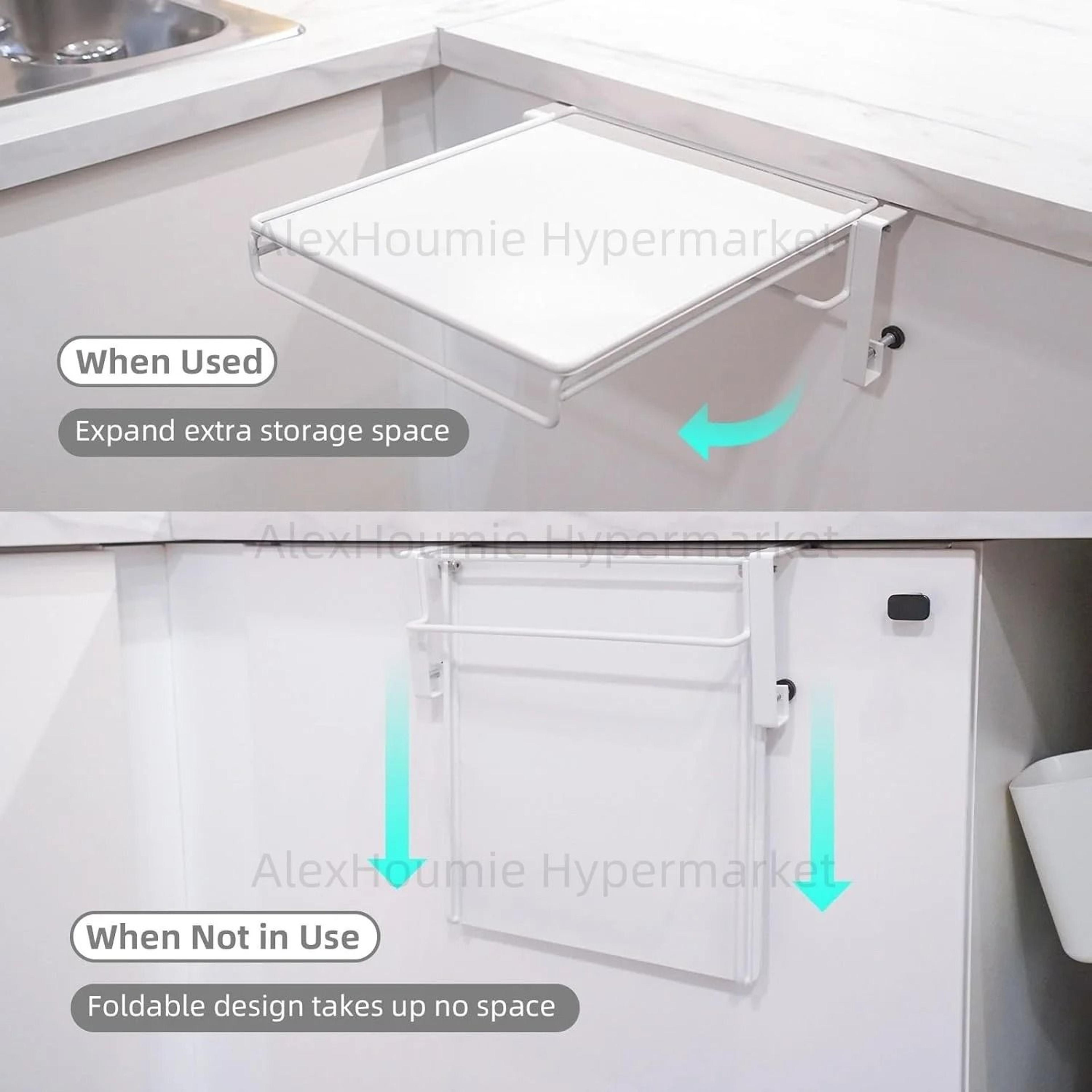 foldable stainless steel cabinet shelf for kitchen and bathroom storage