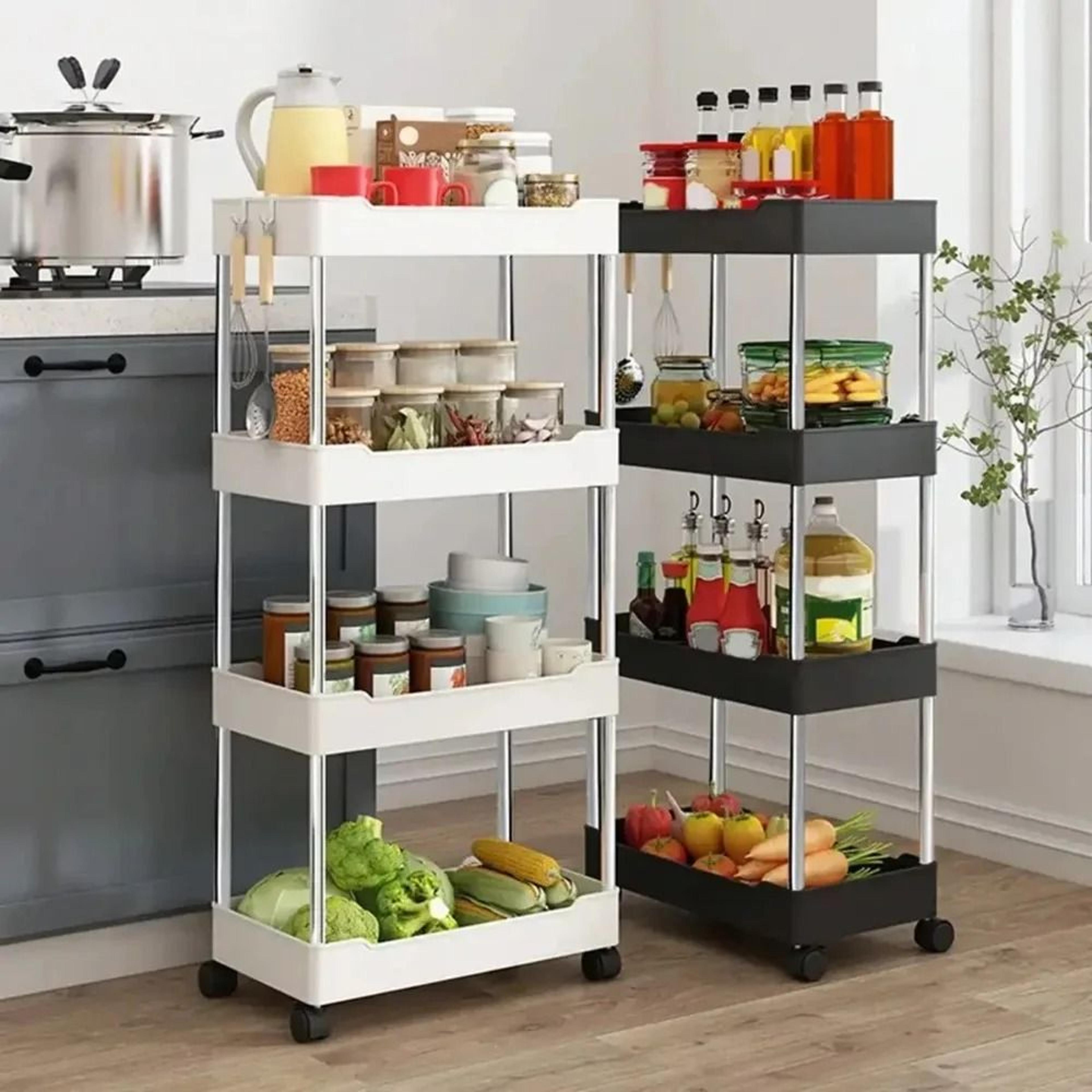 slim rolling storage cart for kitchen bathroom and small spaces