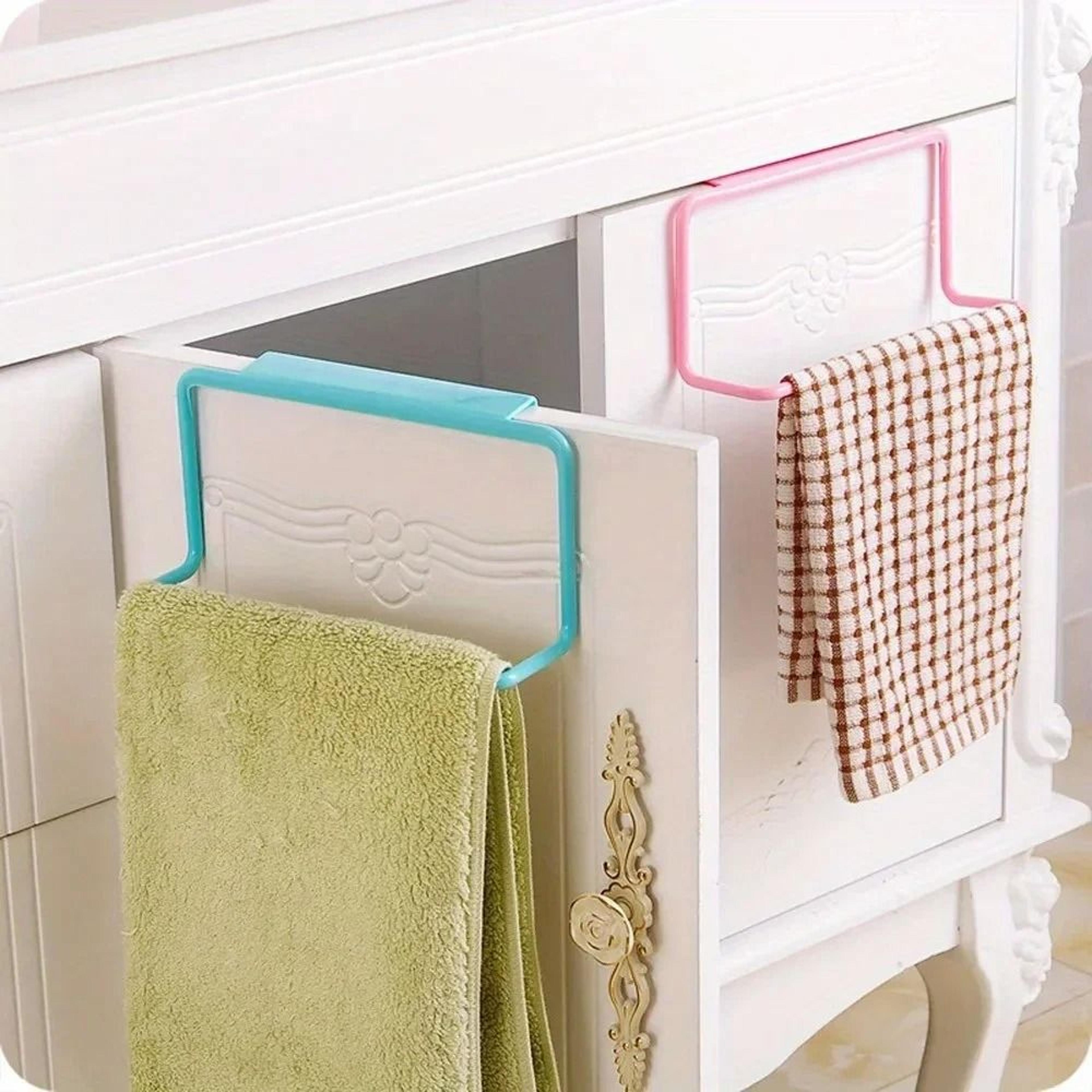 over cabinet door towel holder kitchen hanging rack organizer