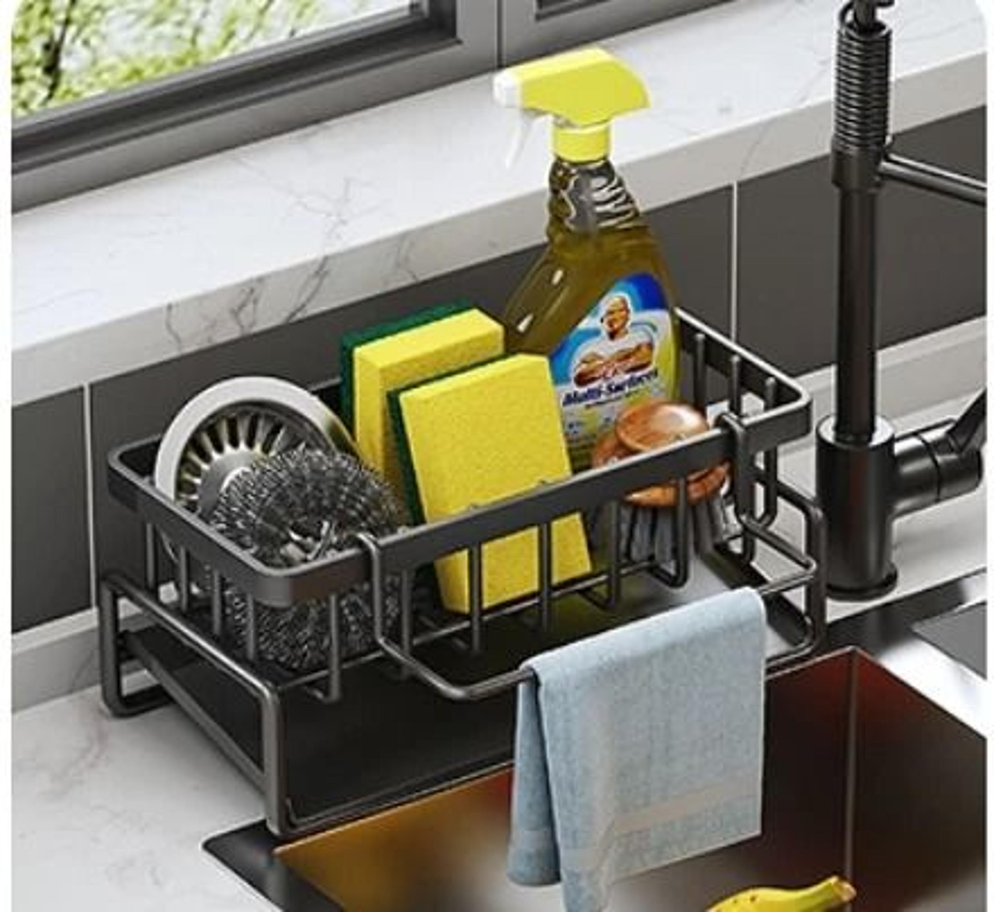 stainless steel sink storage rack sponge holder rag hanger
