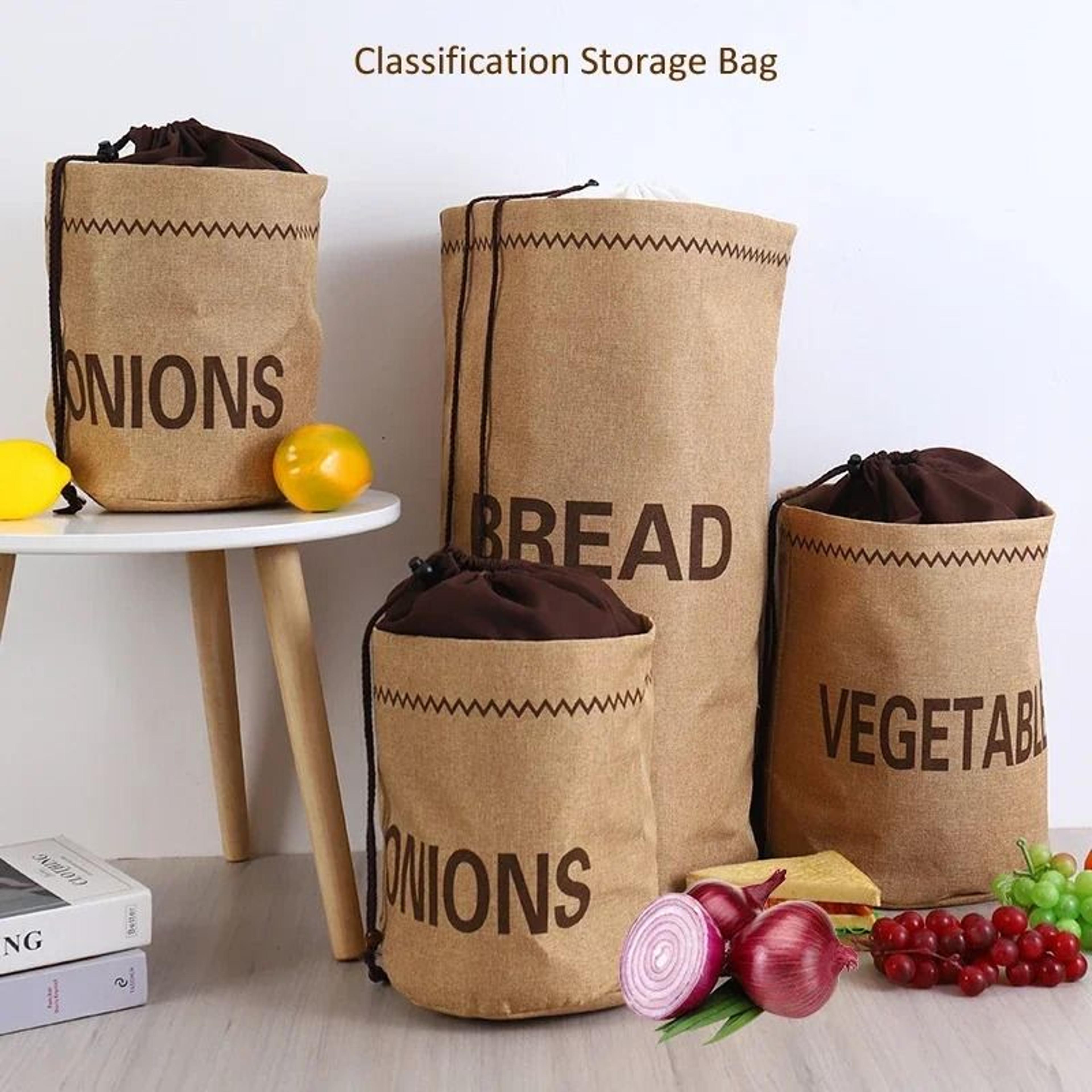 reusable burlap produce storage bag for kitchen pantry
