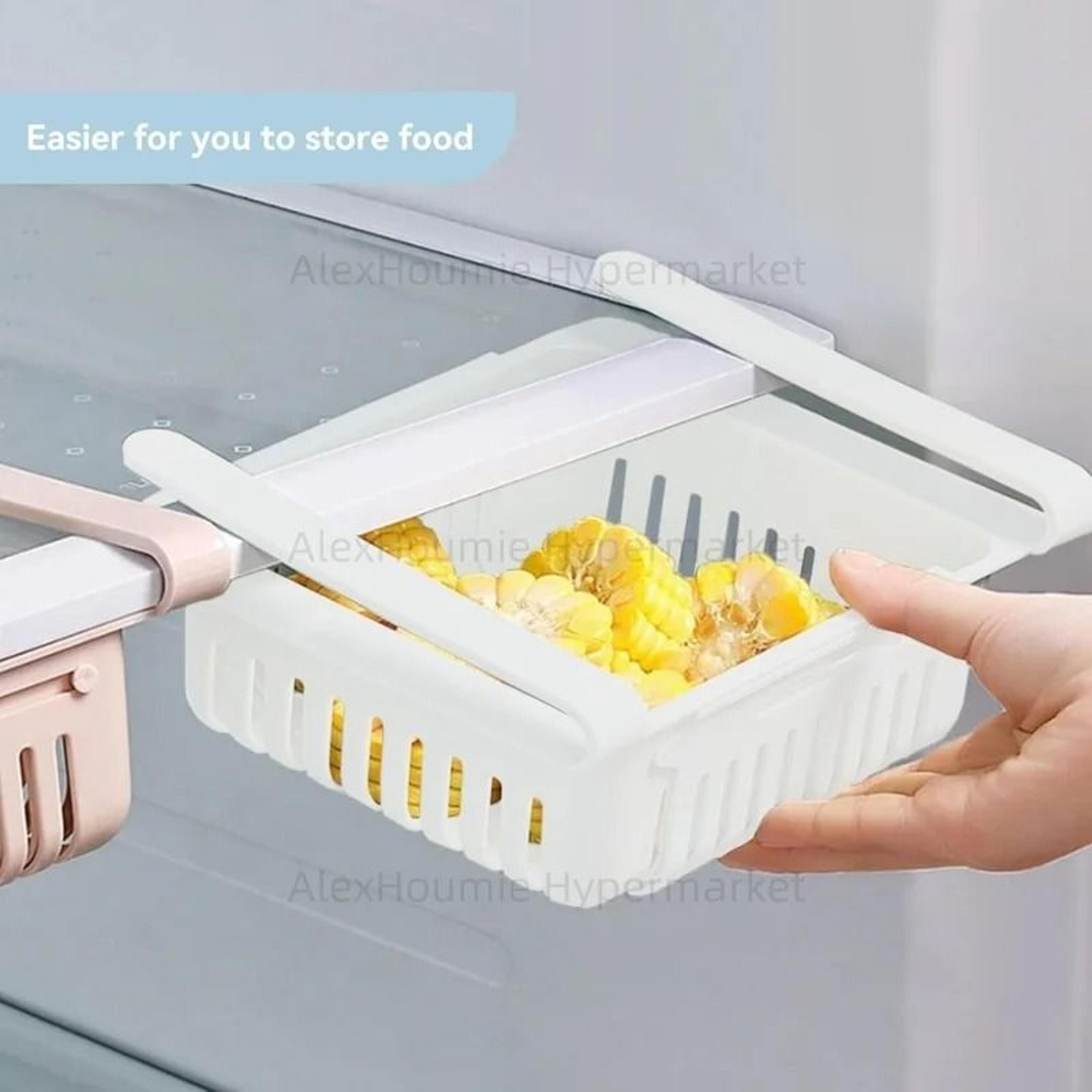 2 pack pull out refrigerator drawer organizer