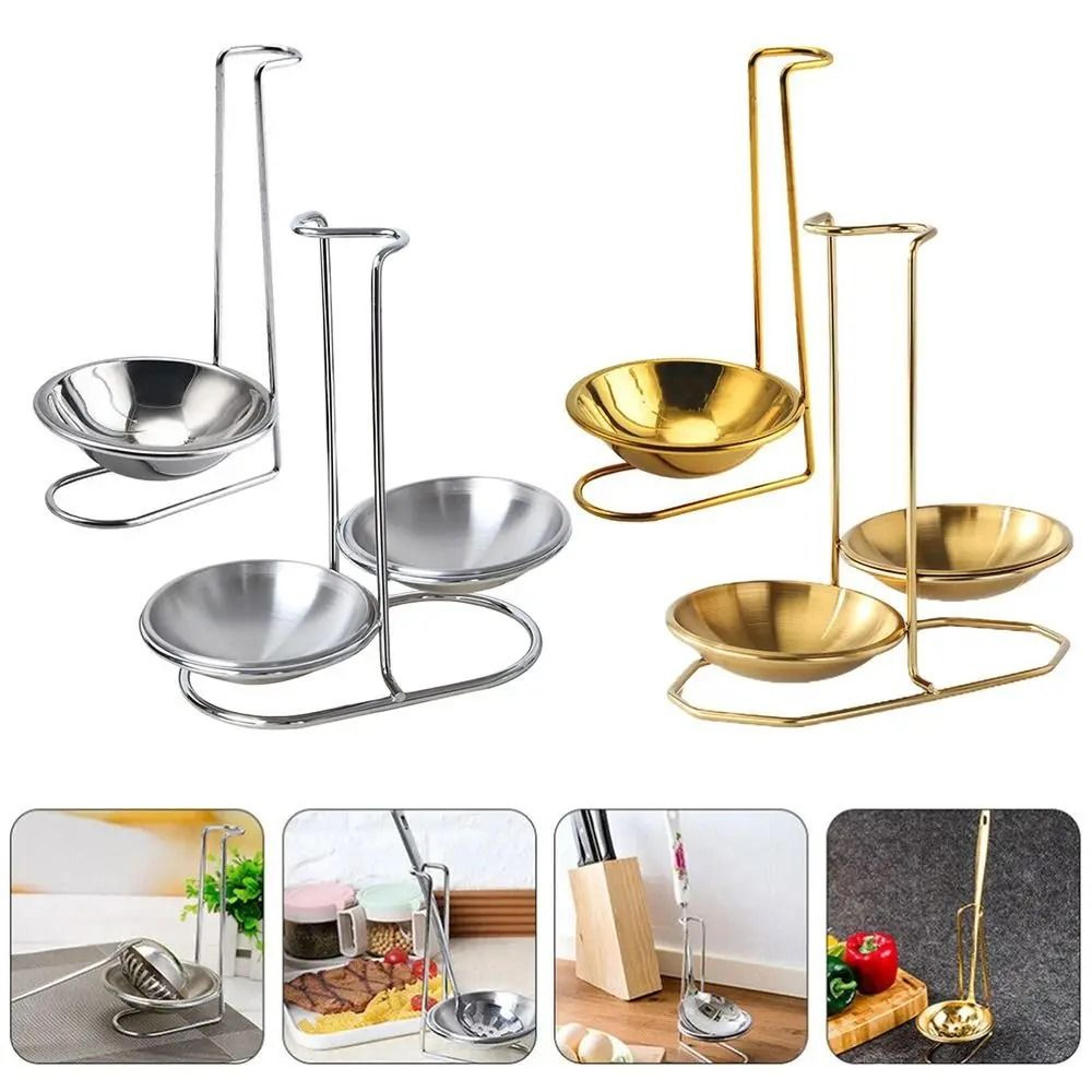 vertical ladle spoon rest rack for kitchen utensil storage shelf