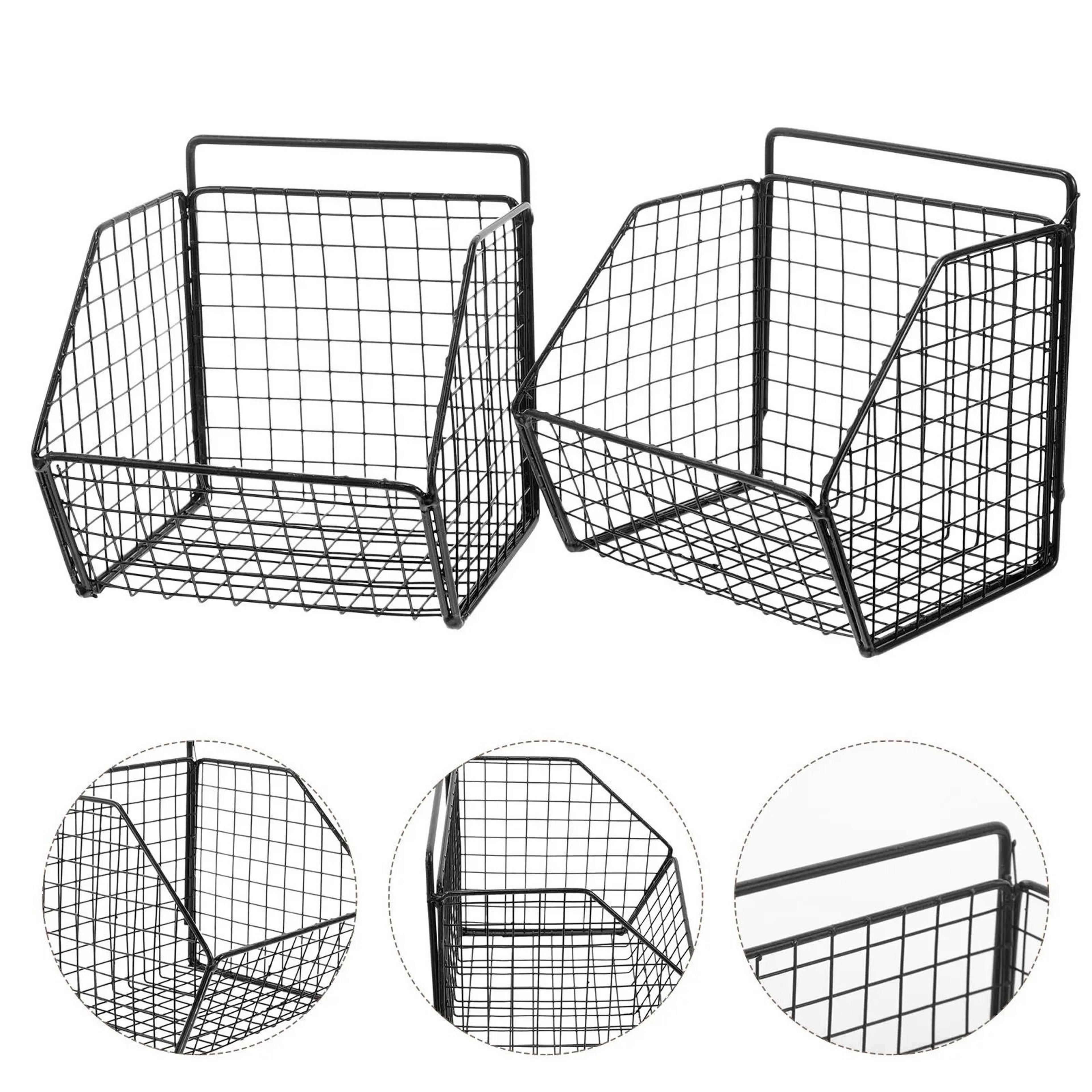 wall mounted vegetable basket rack for kitchen pantry and bathroom storage