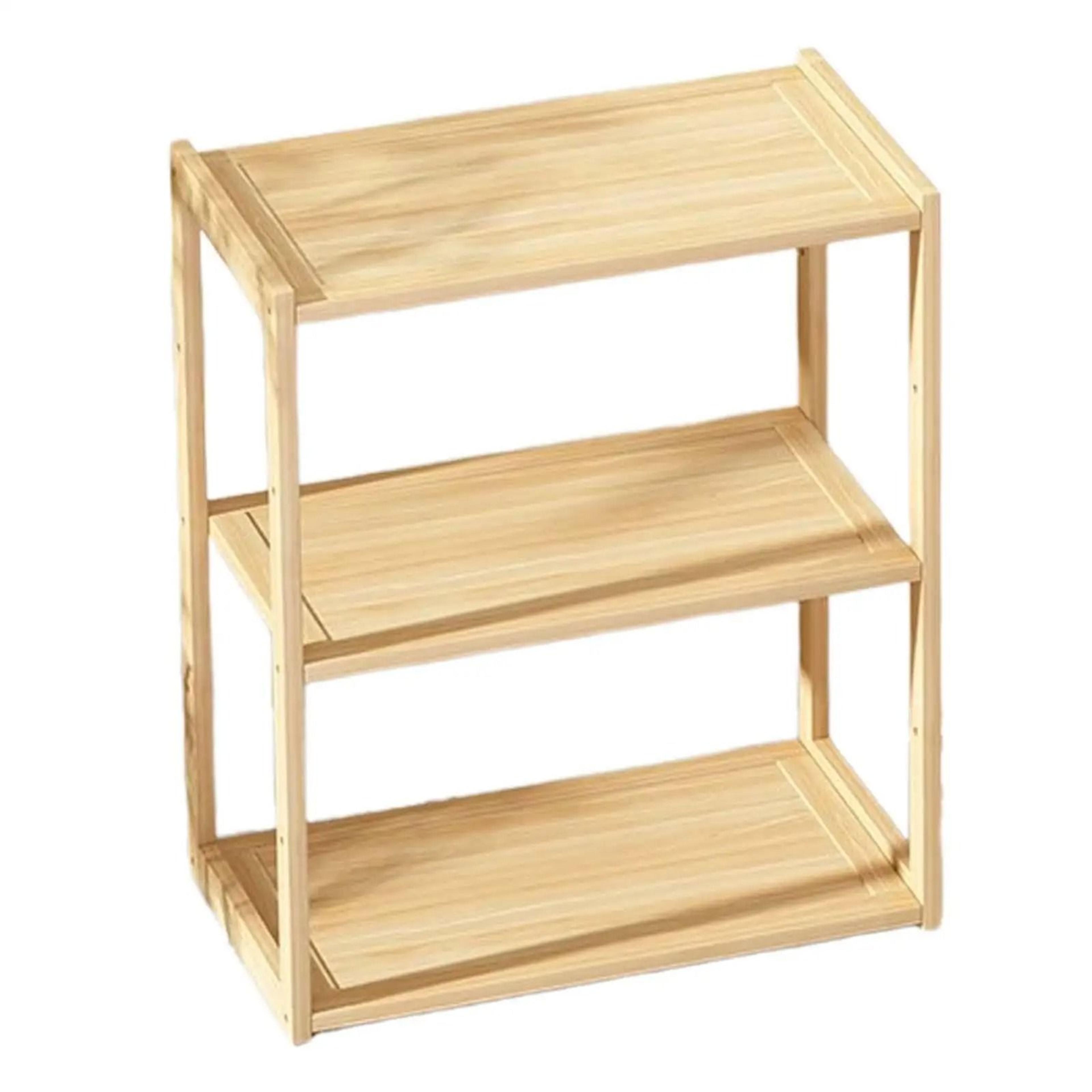 rustic wooden desktop storage rack for office supplies and home decor