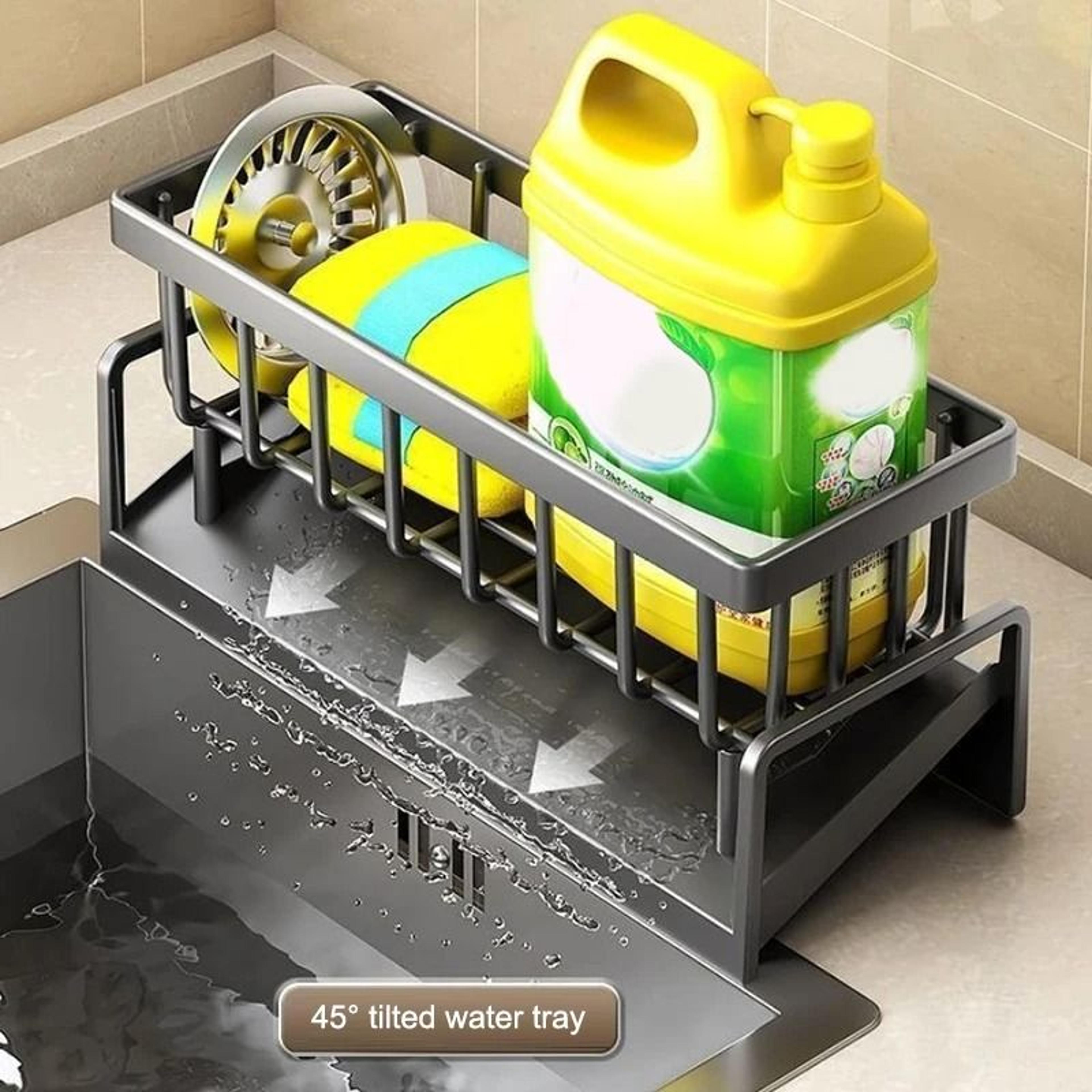 stainless steel sponge drainer rack for kitchen and bathroom sink
