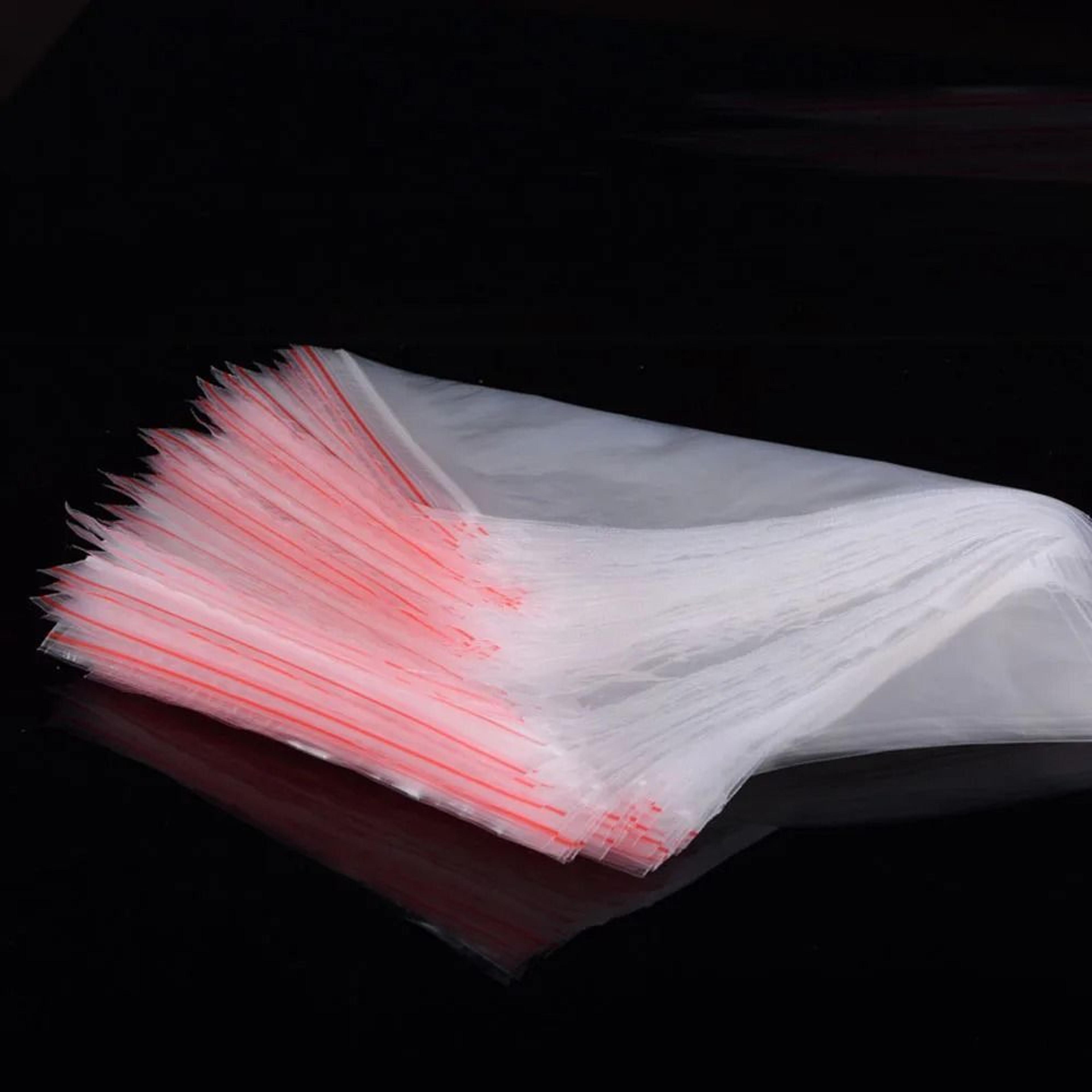 100 piece reclosable clear zip lock bags for small item storage