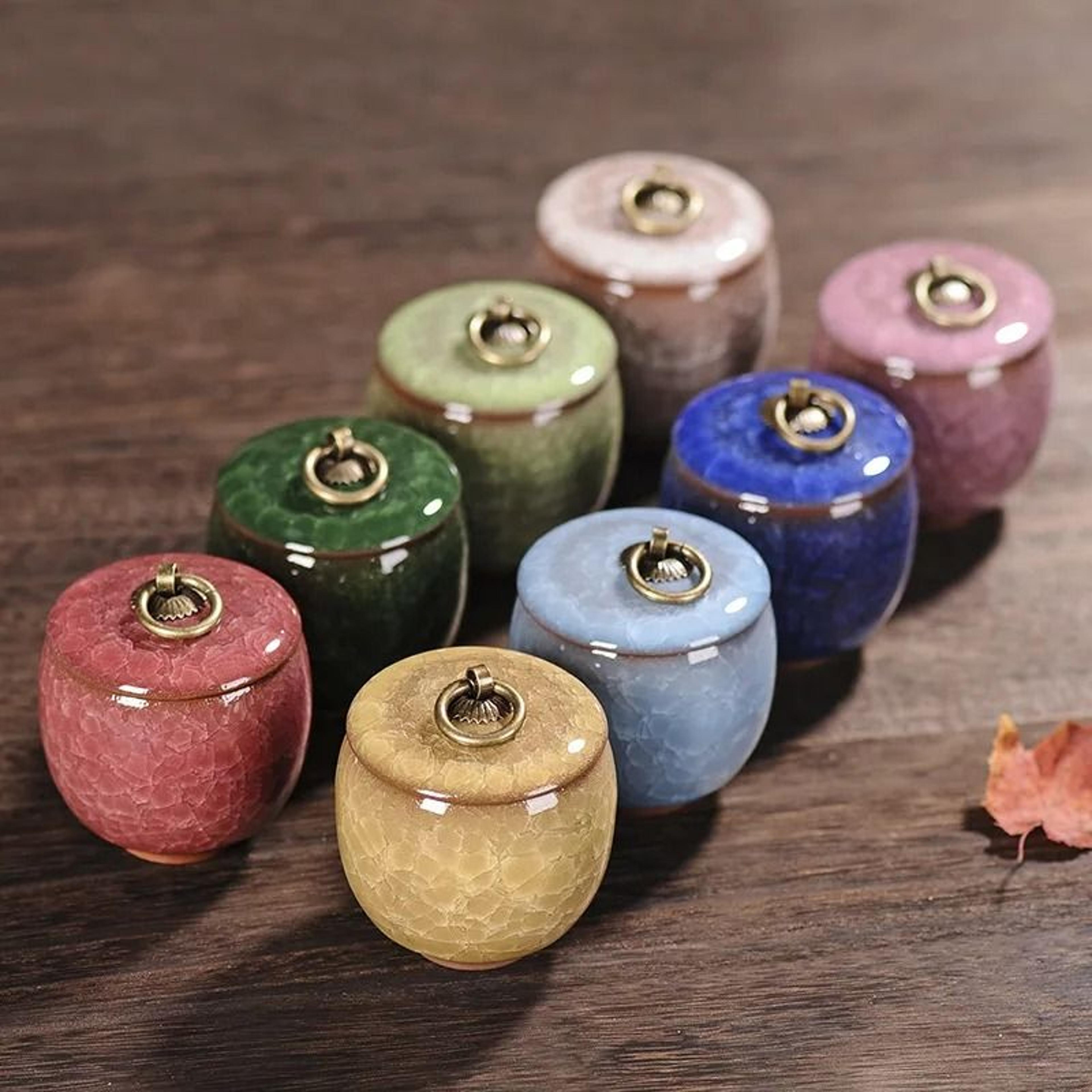 mini ceramic storage jar for tea coffee sugar and kitchen decor