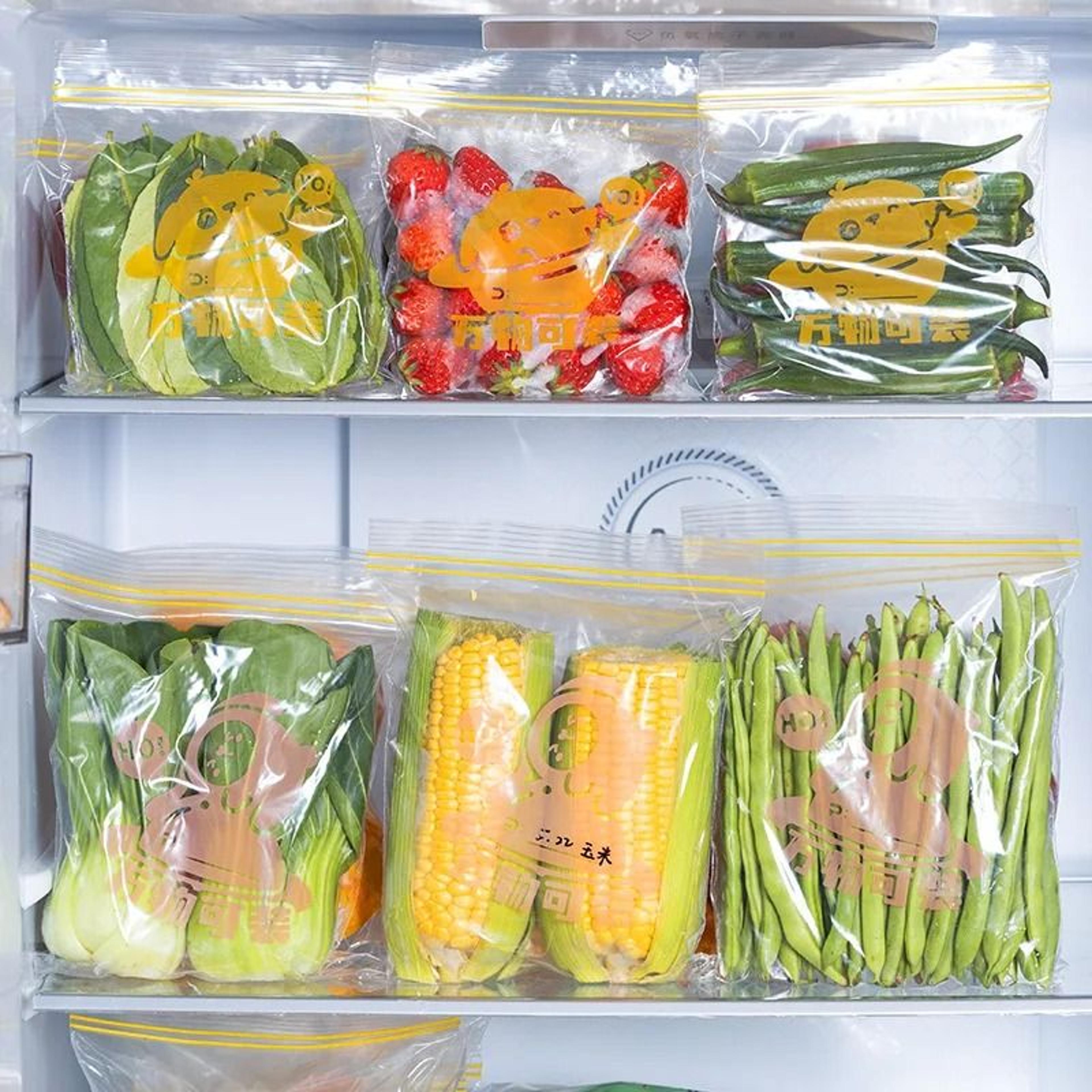 reusable zip lock food storage bags for refrigerator and freezer fresh keeping