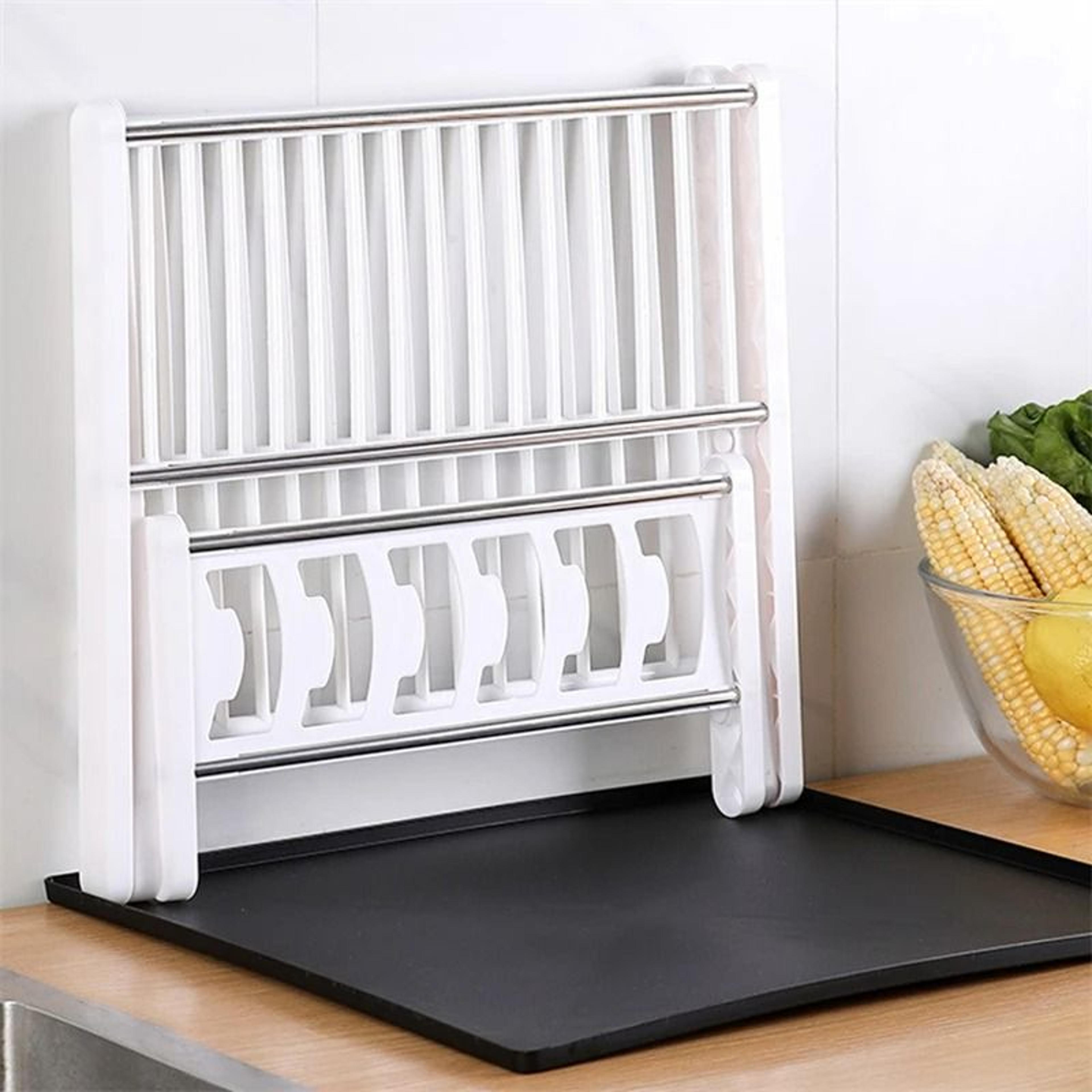 plastic dish drying rack plates bowl holder sink drainer kitchen organizer stand
