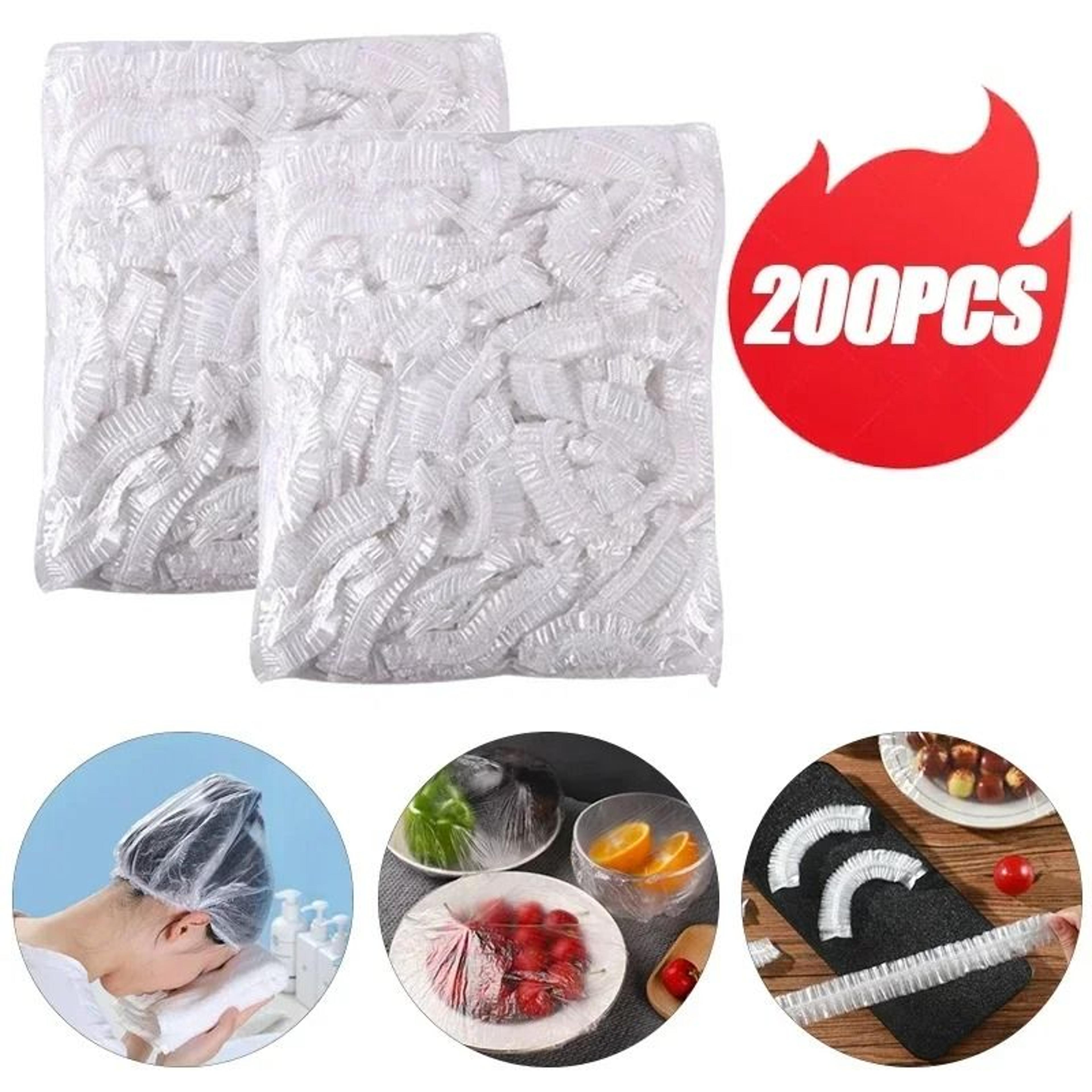 disposable shower cap food covers elastic plastic wraps for kitchen bath storage