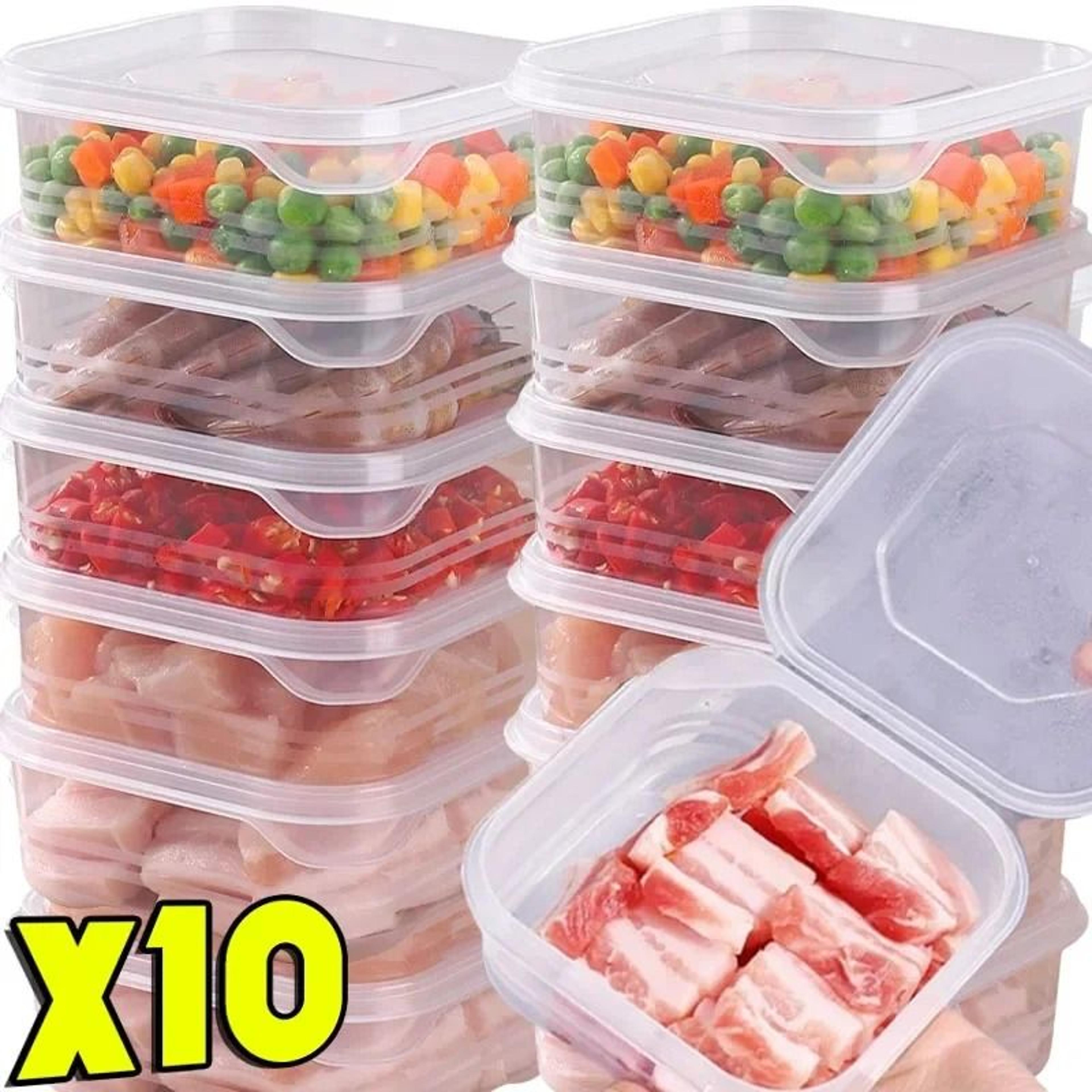 clear sealed food storage boxes for fridge and freezer