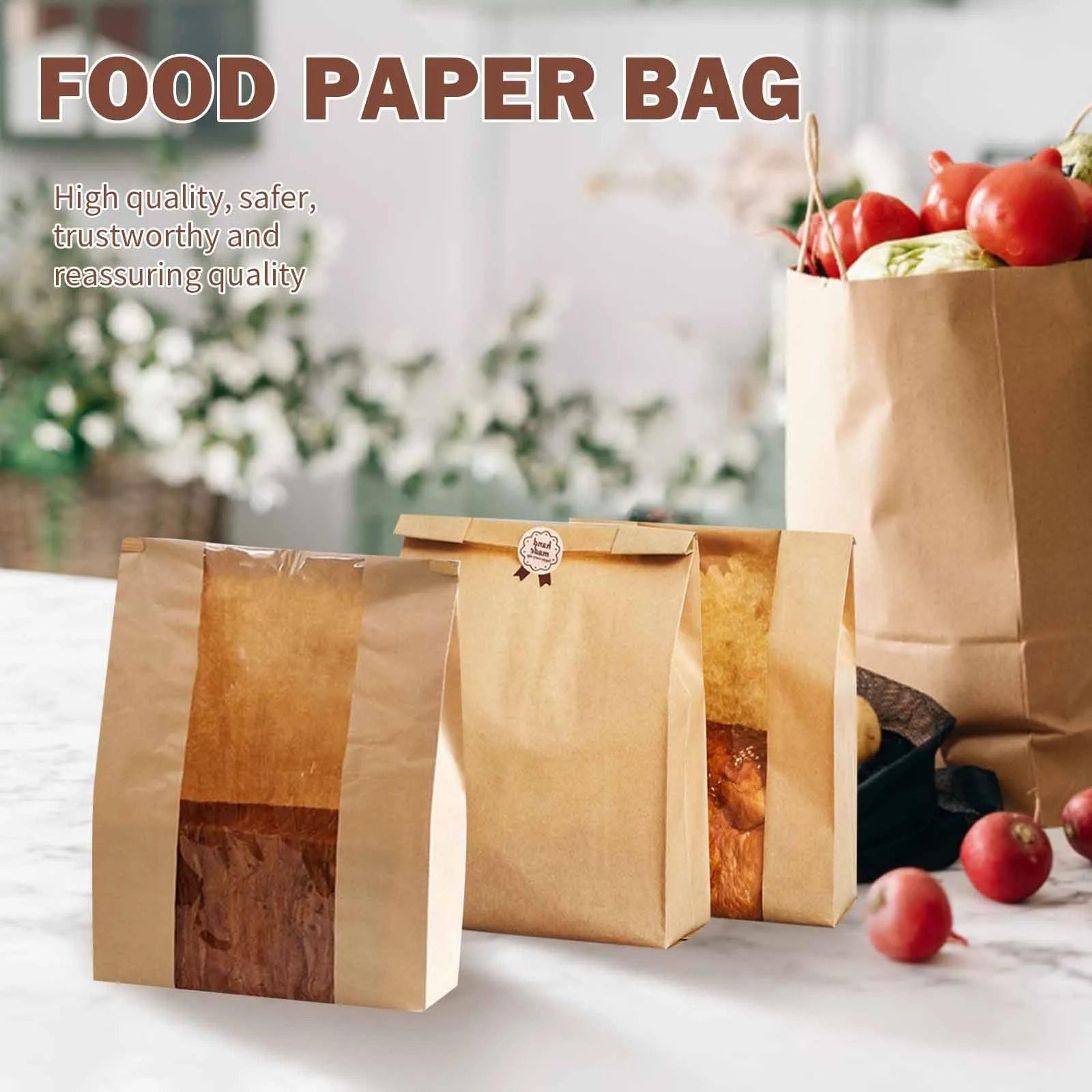paper bread bags with window for bakery fresh storage