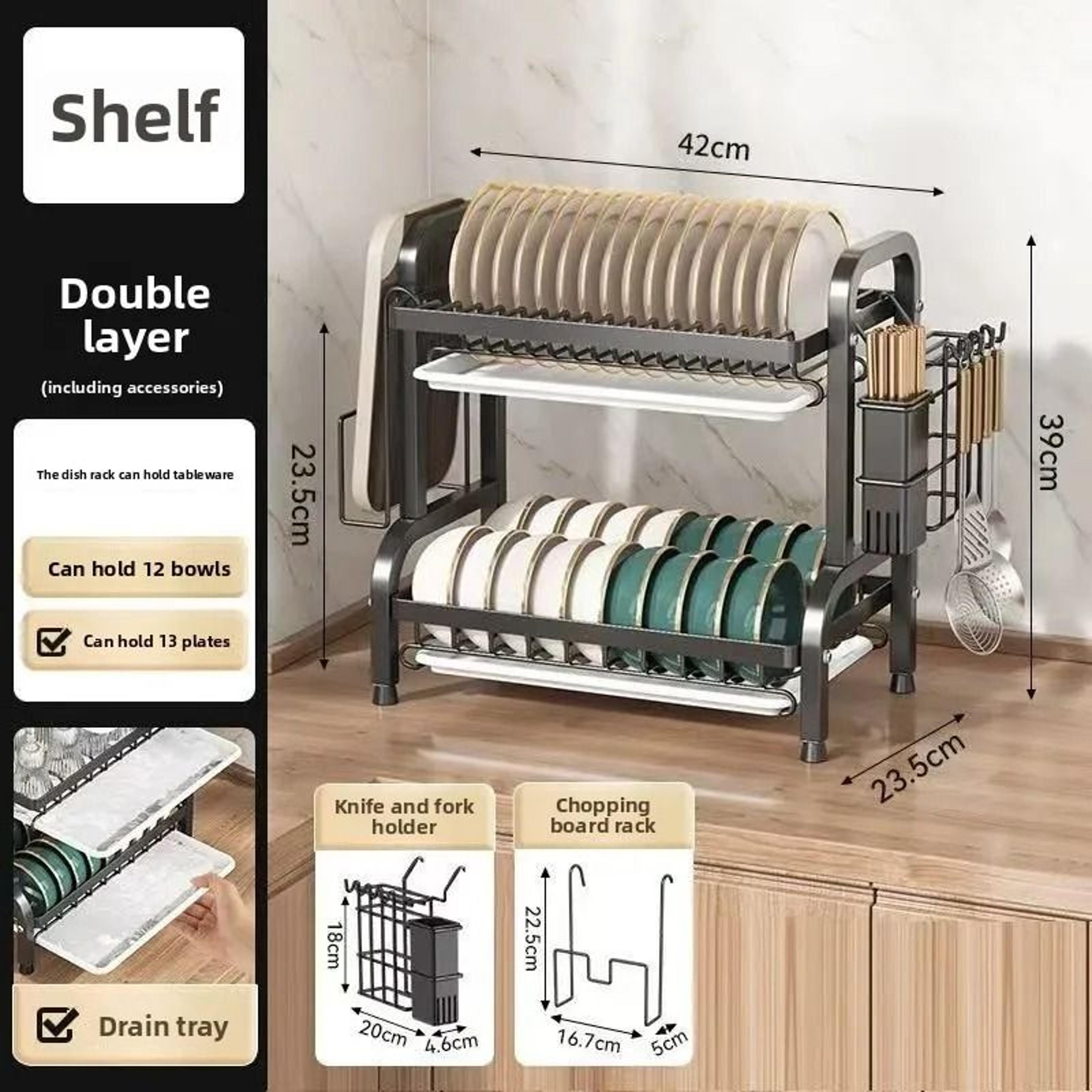 multifunctional dish drying rack for kitchen storage