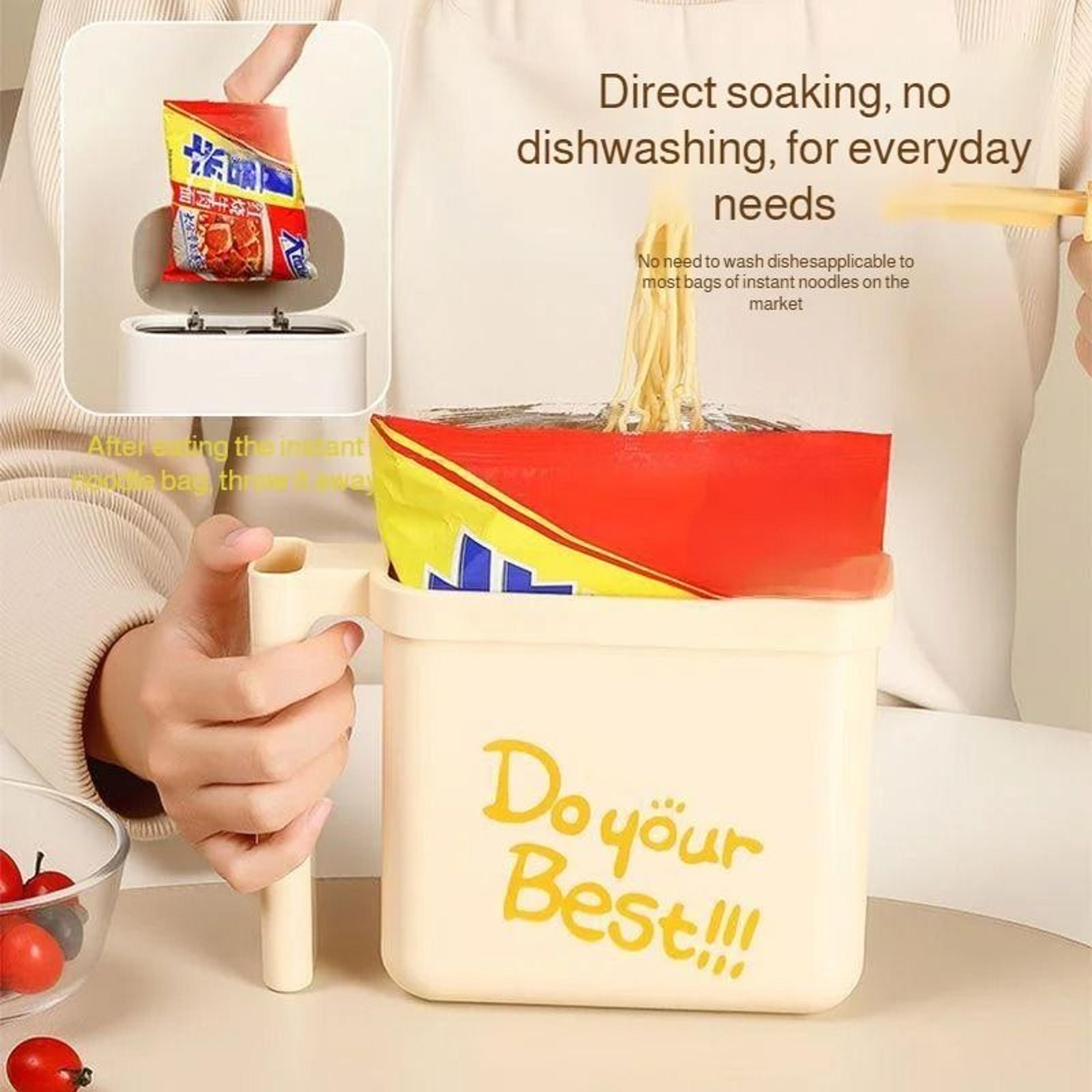 no wash instant noodle bowl with fork for quick meals