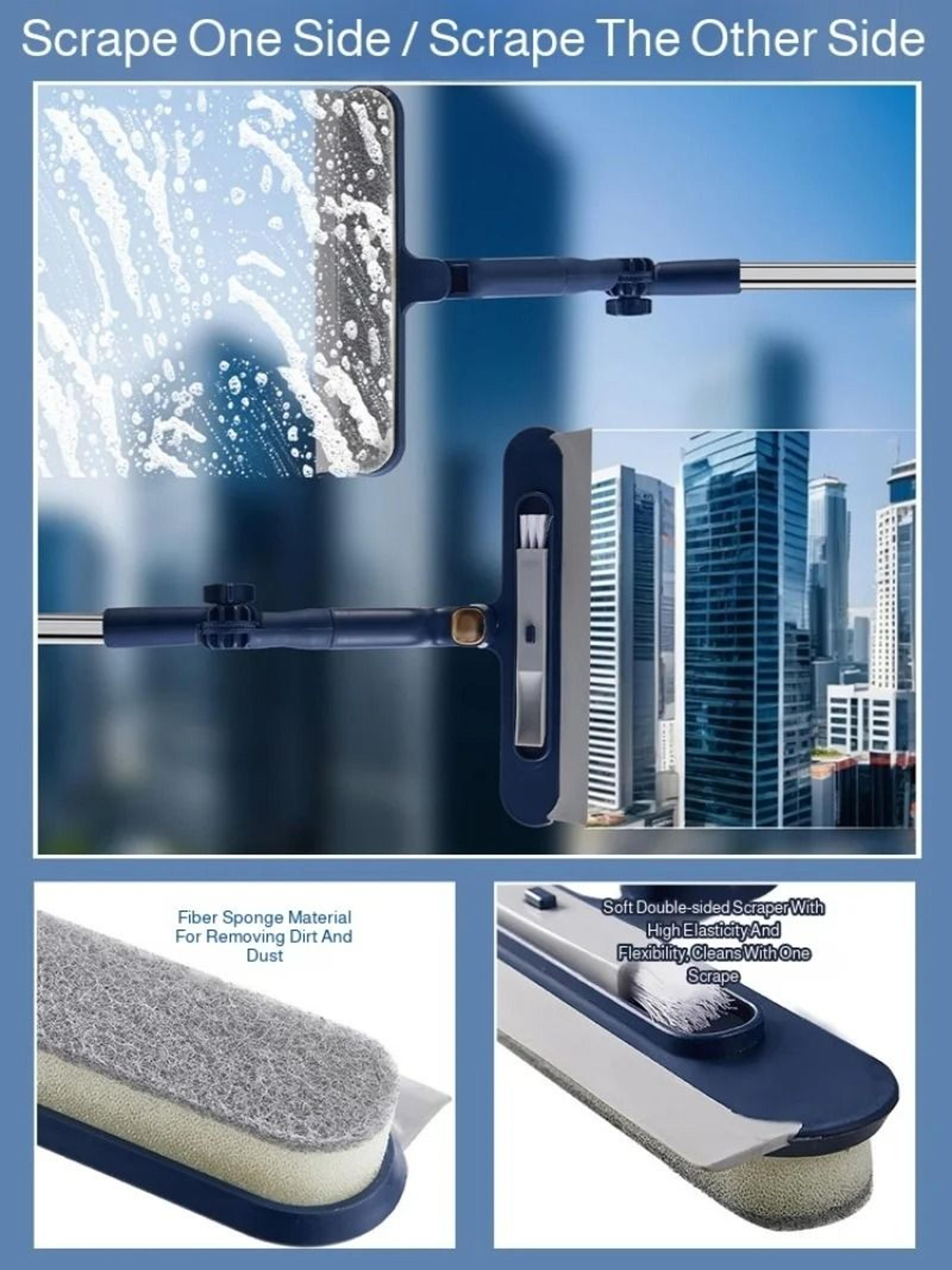 2 in 1 telescopic window cleaner for easy glass cleaning