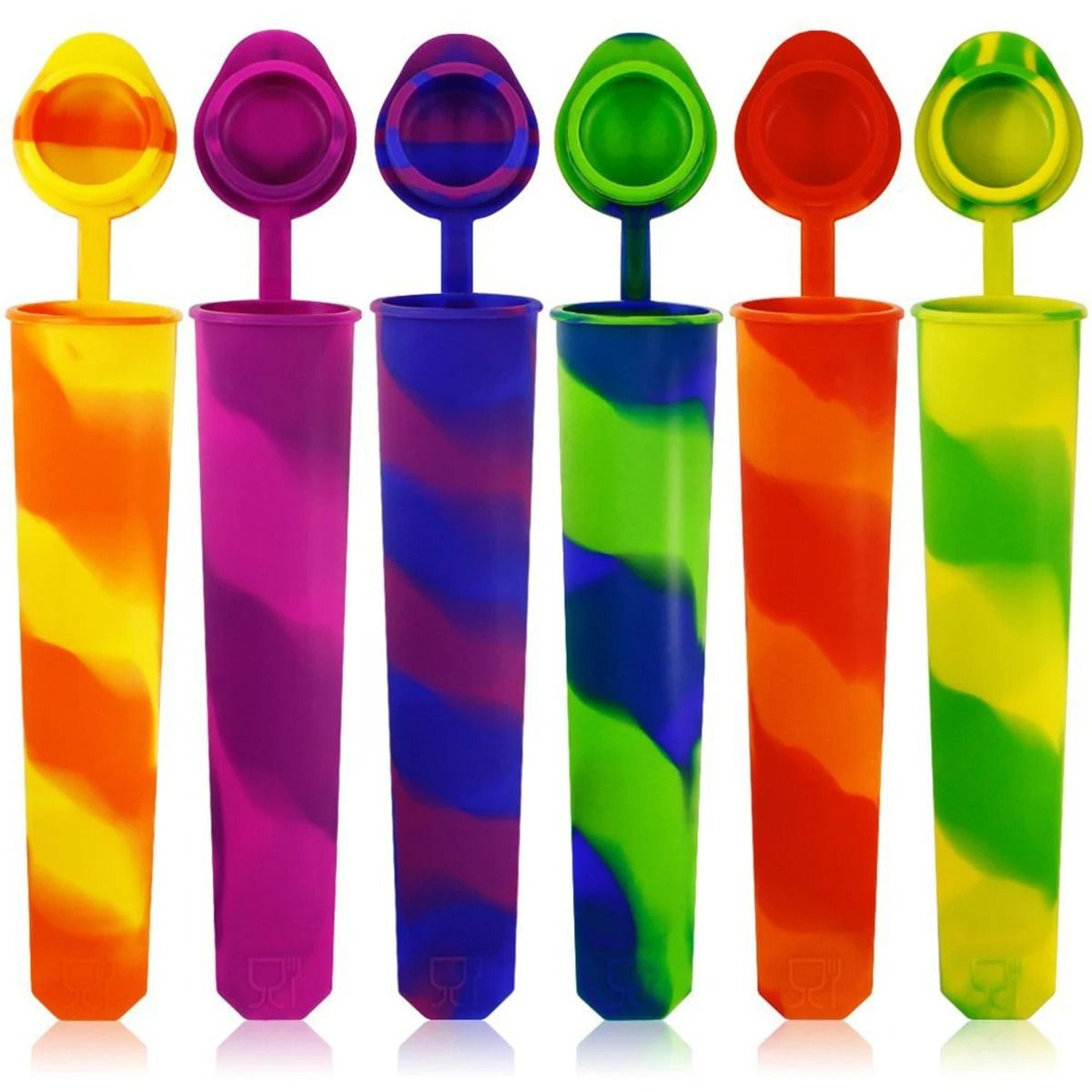 6 piece silicone popsicle mold set for homemade frozen treats