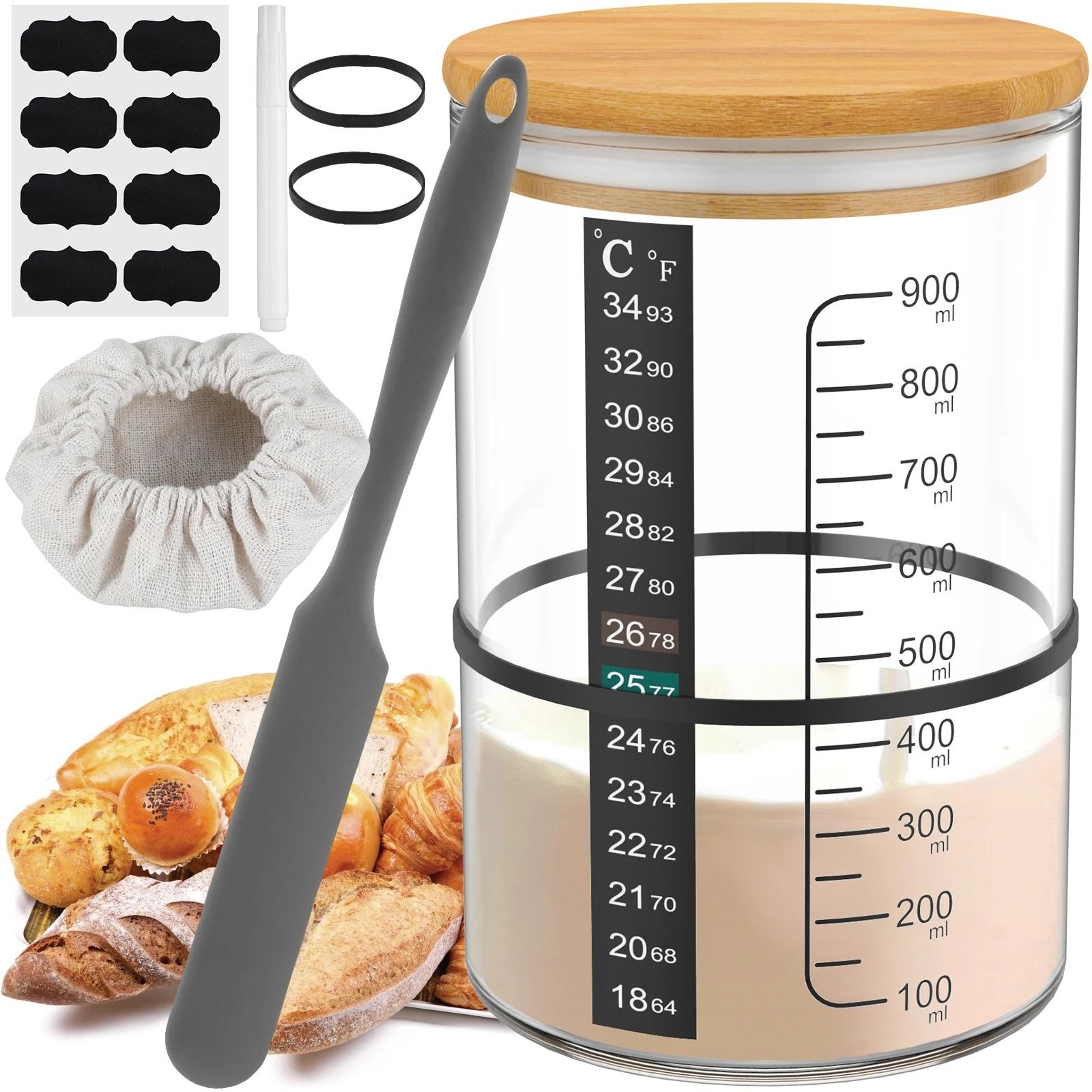 9 piece 900ml glass sourdough starter jar kit