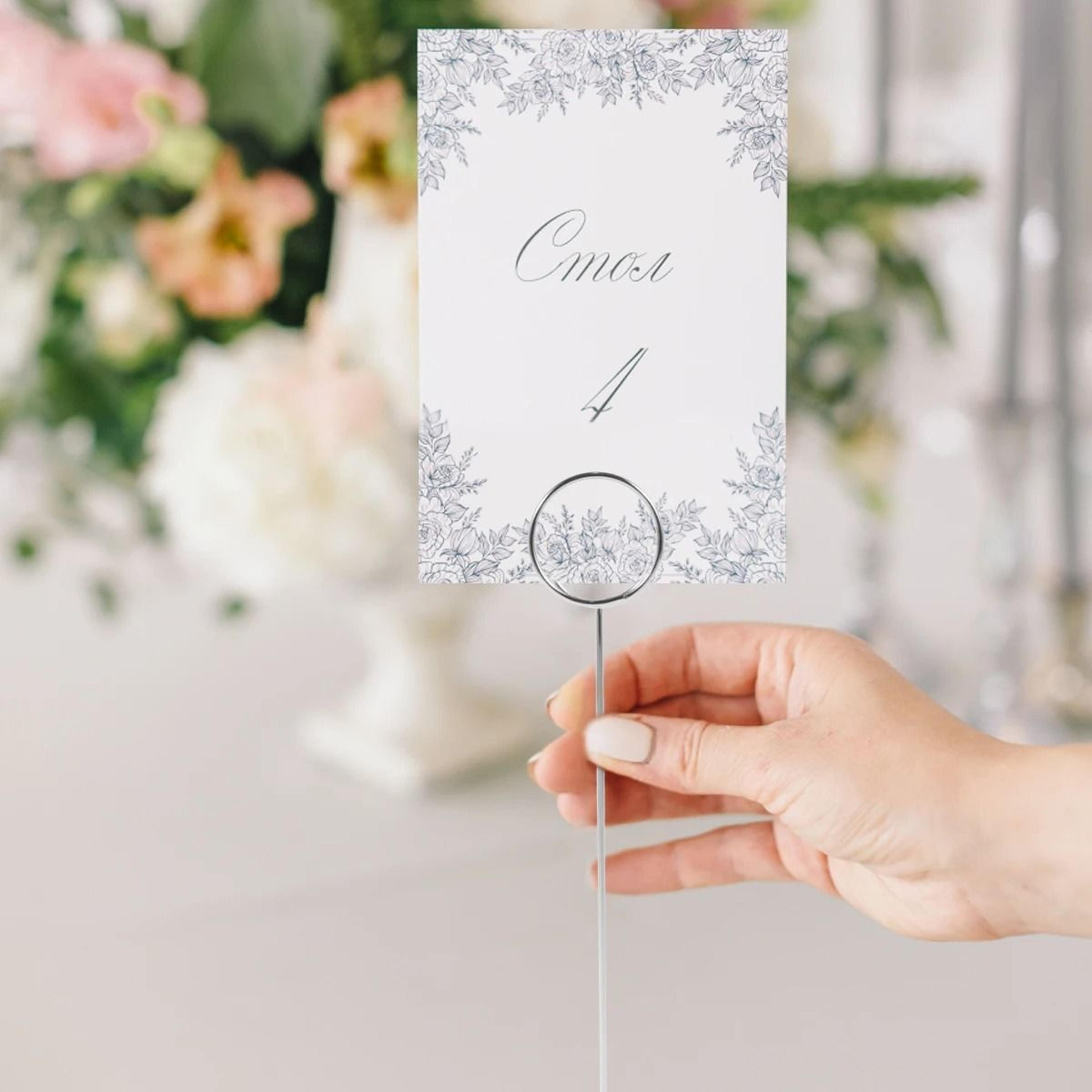 12 piece metal table number holder set for events and displays