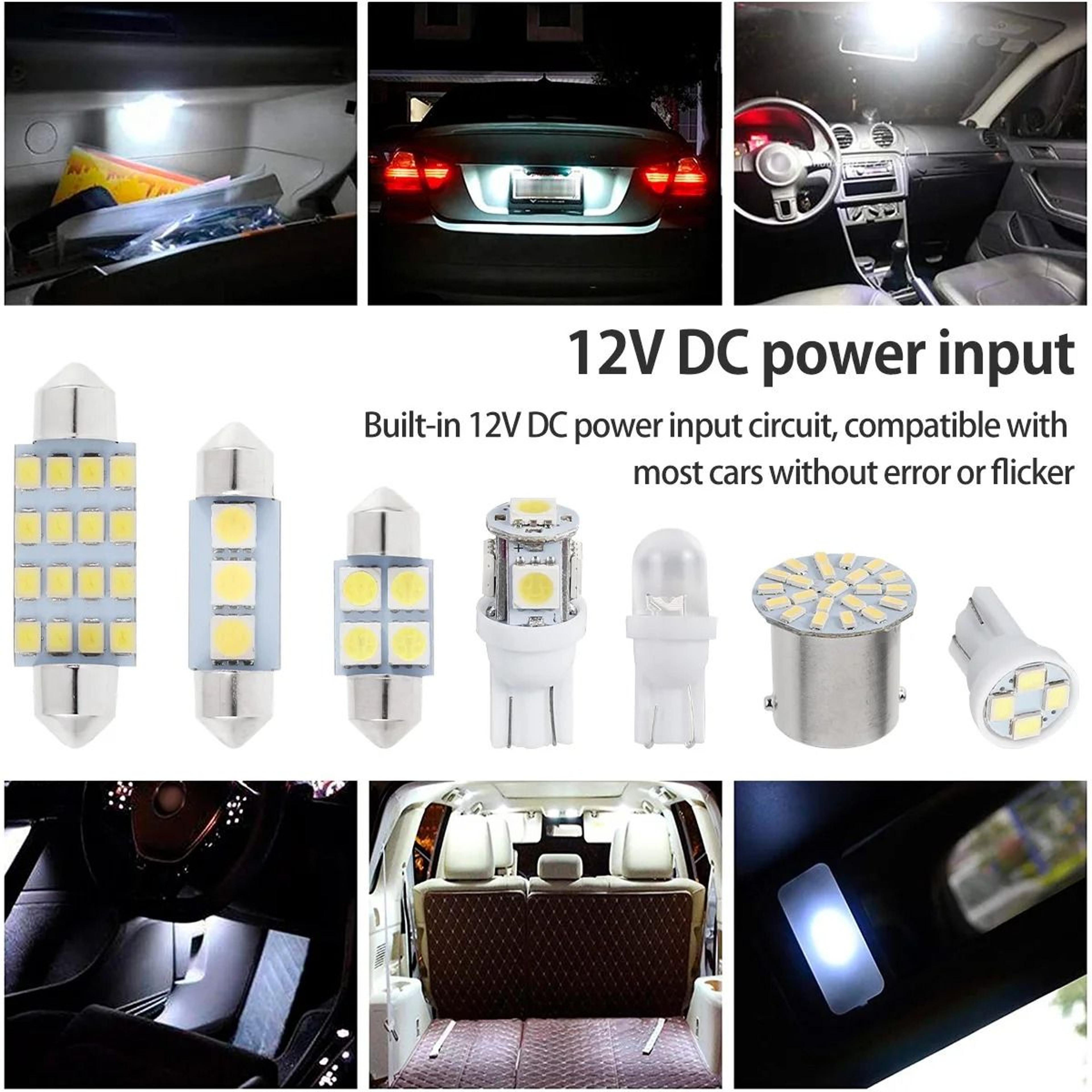 42 piece t10 led car interior light bulb kit 6000k white