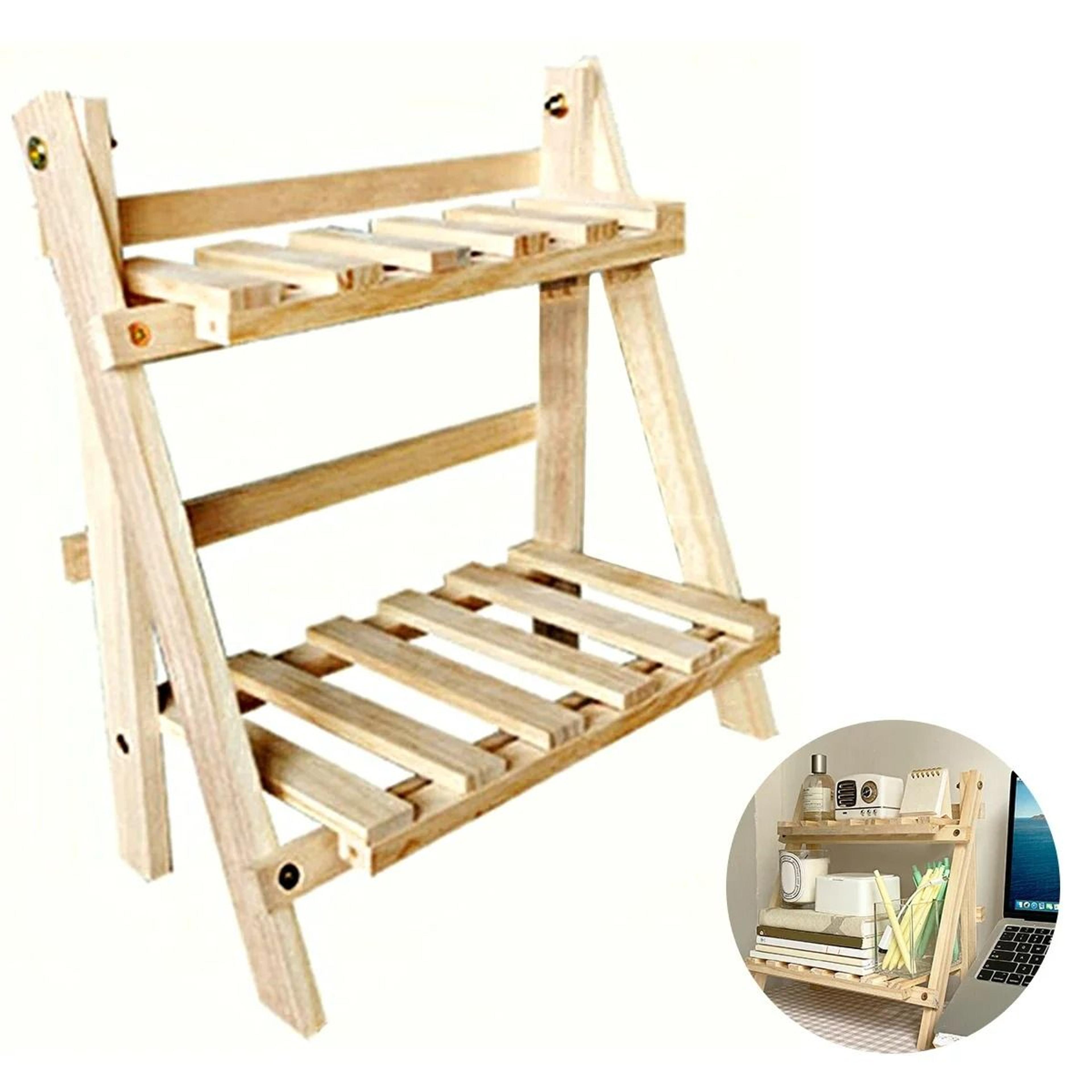 wooden desktop organizer shelf for desk and dorm storage
