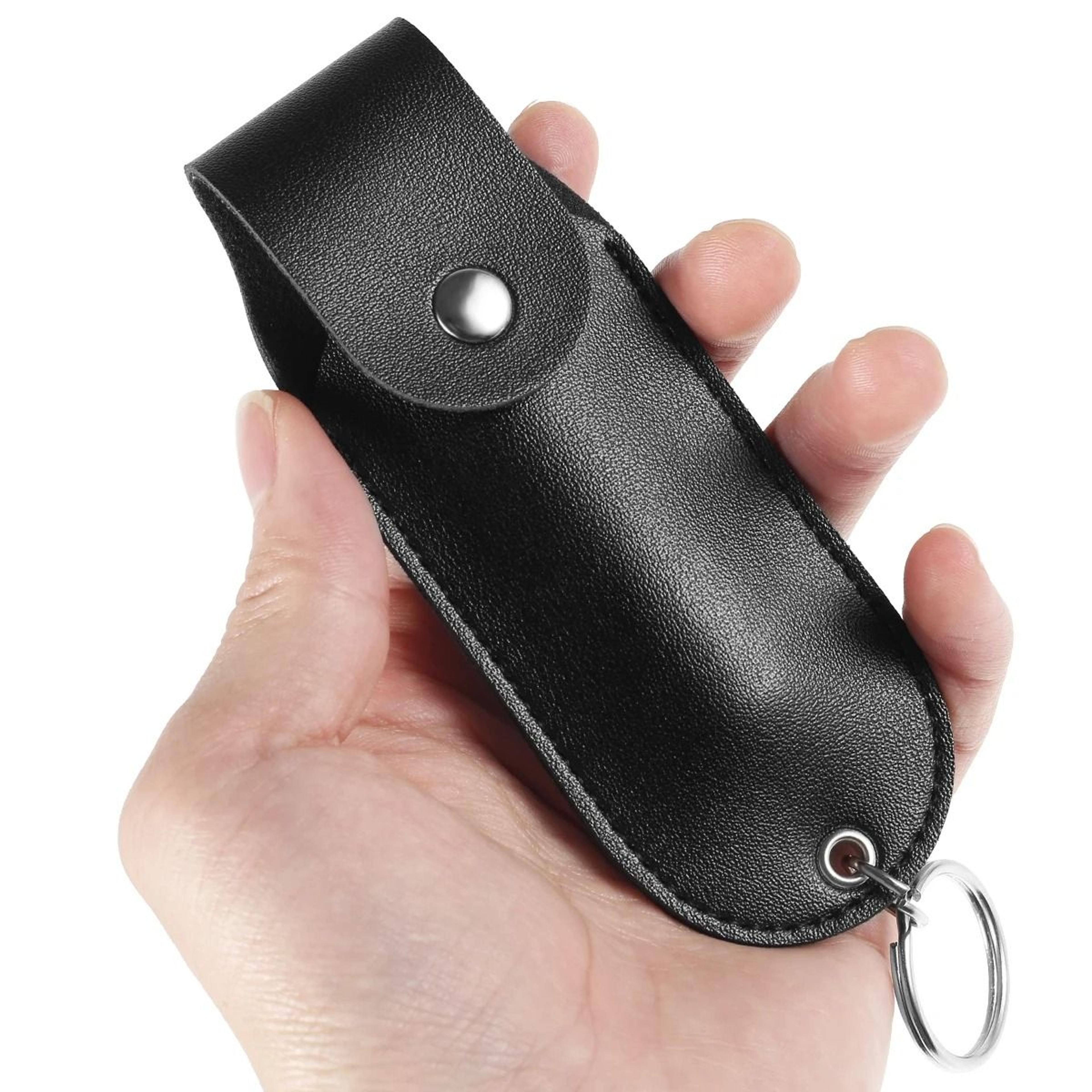 pu leather pepper spray pouch keychain holder