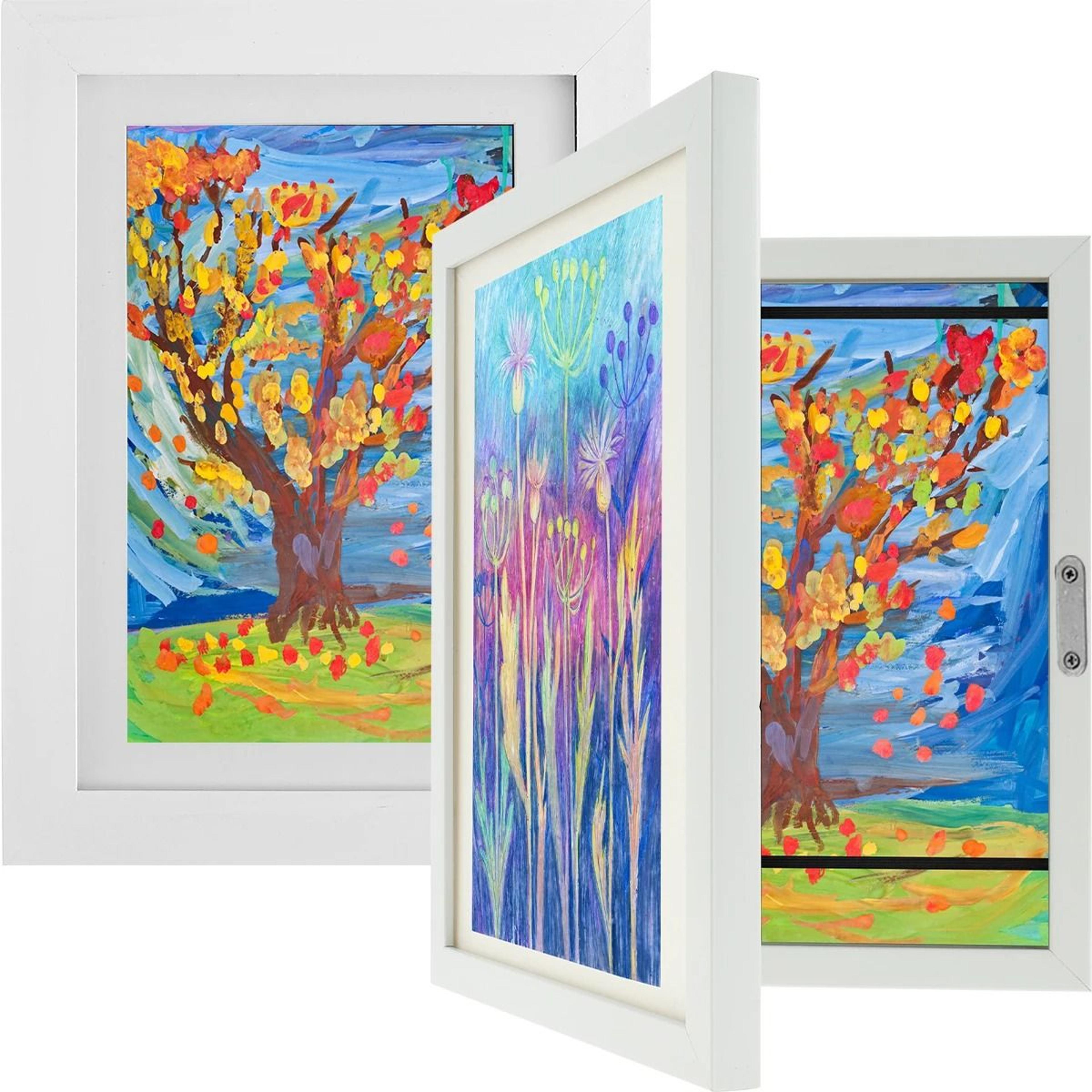 magnetic kids art display frame for drawings and photos