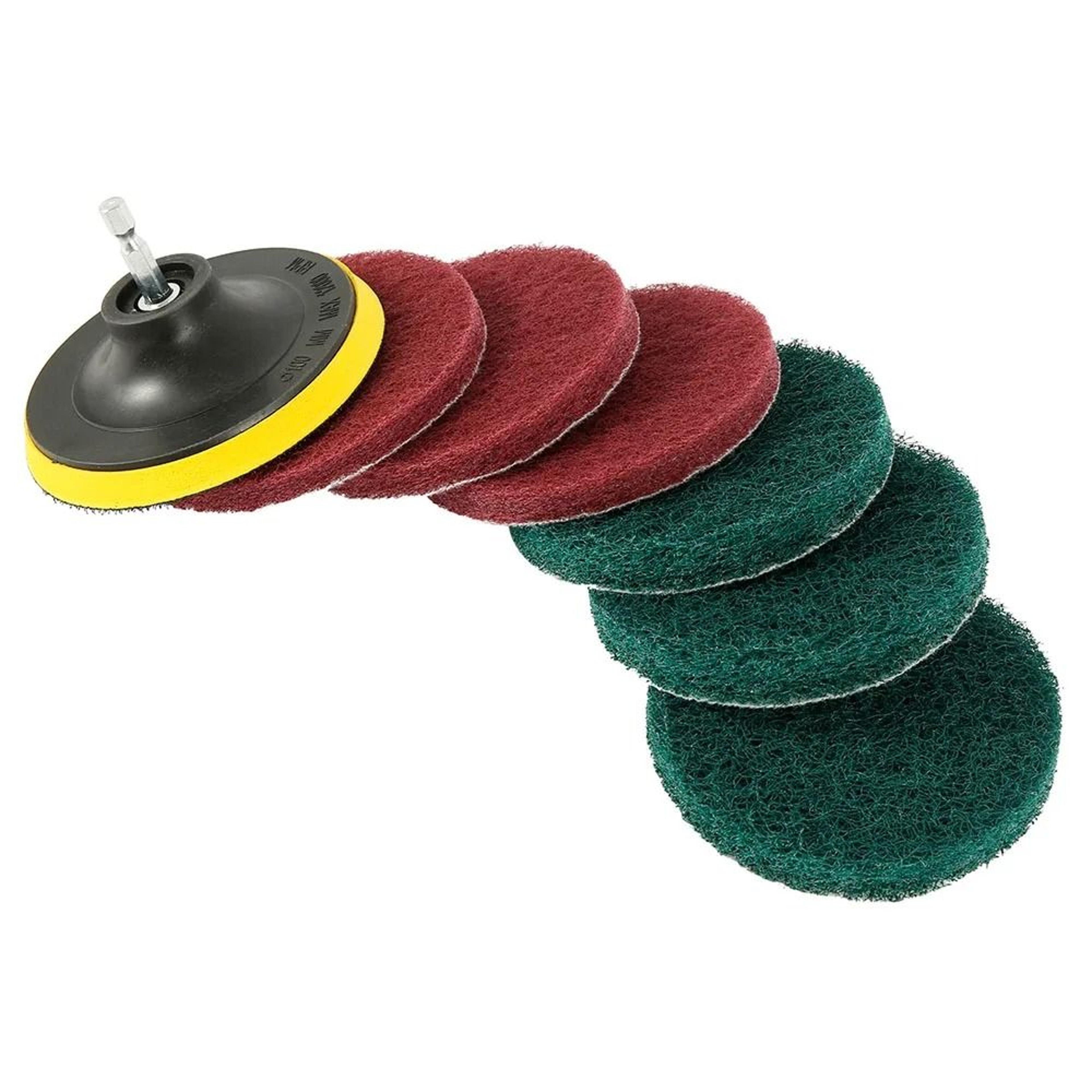 drill brush scrubber pad set for grout tub and car cleaning