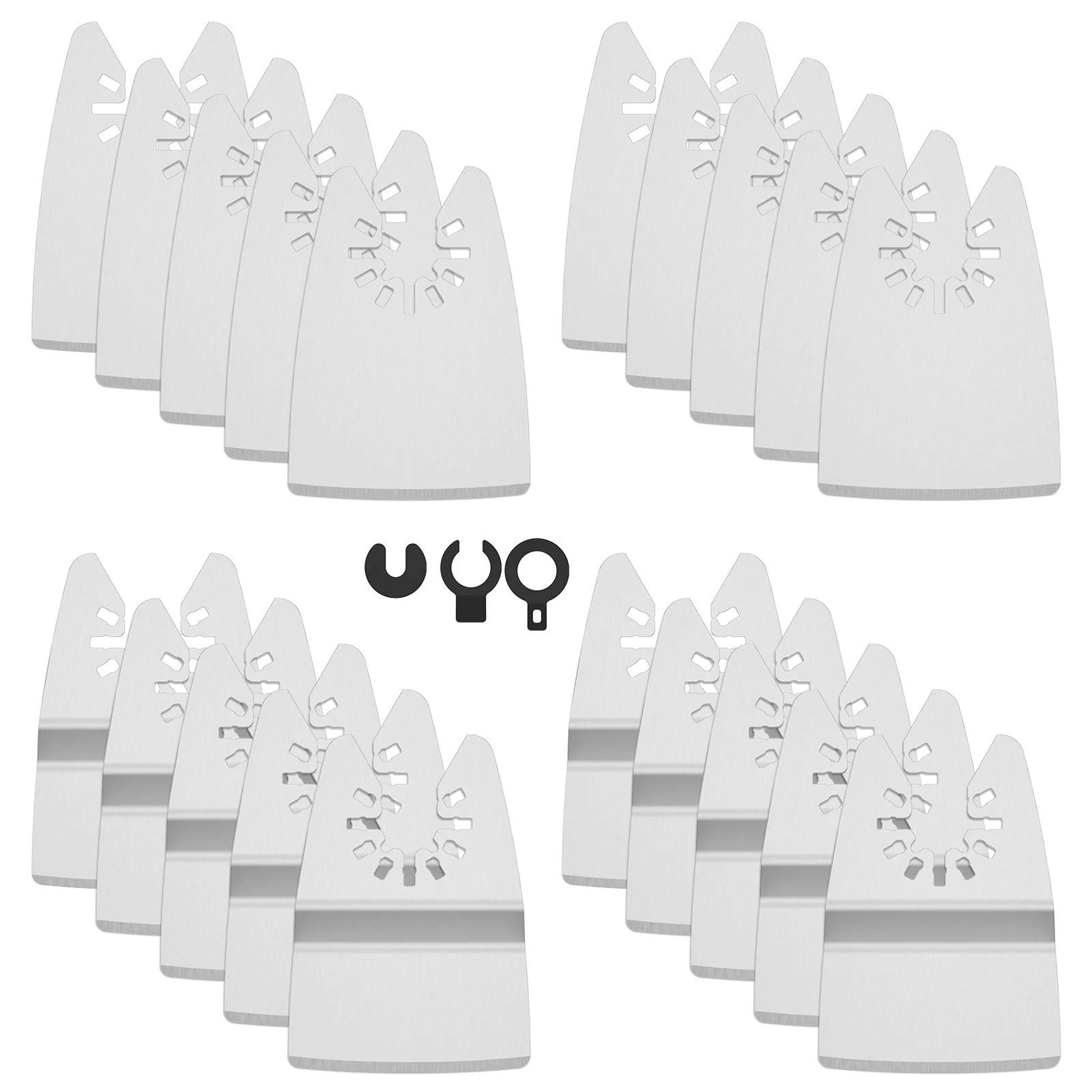 oscillating tool scraper blade set for adhesive and paint removal