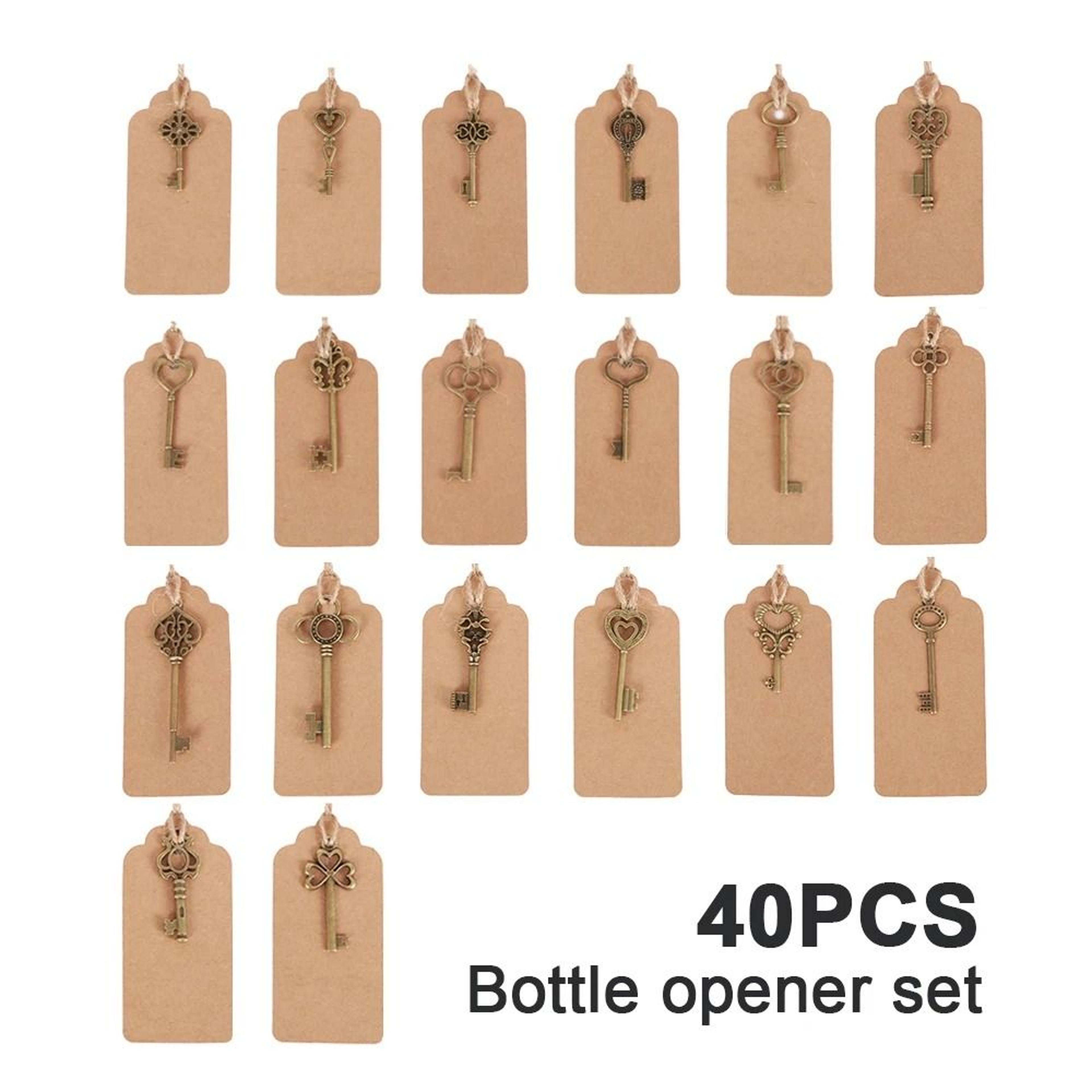 skeleton key bottle opener wedding favor set