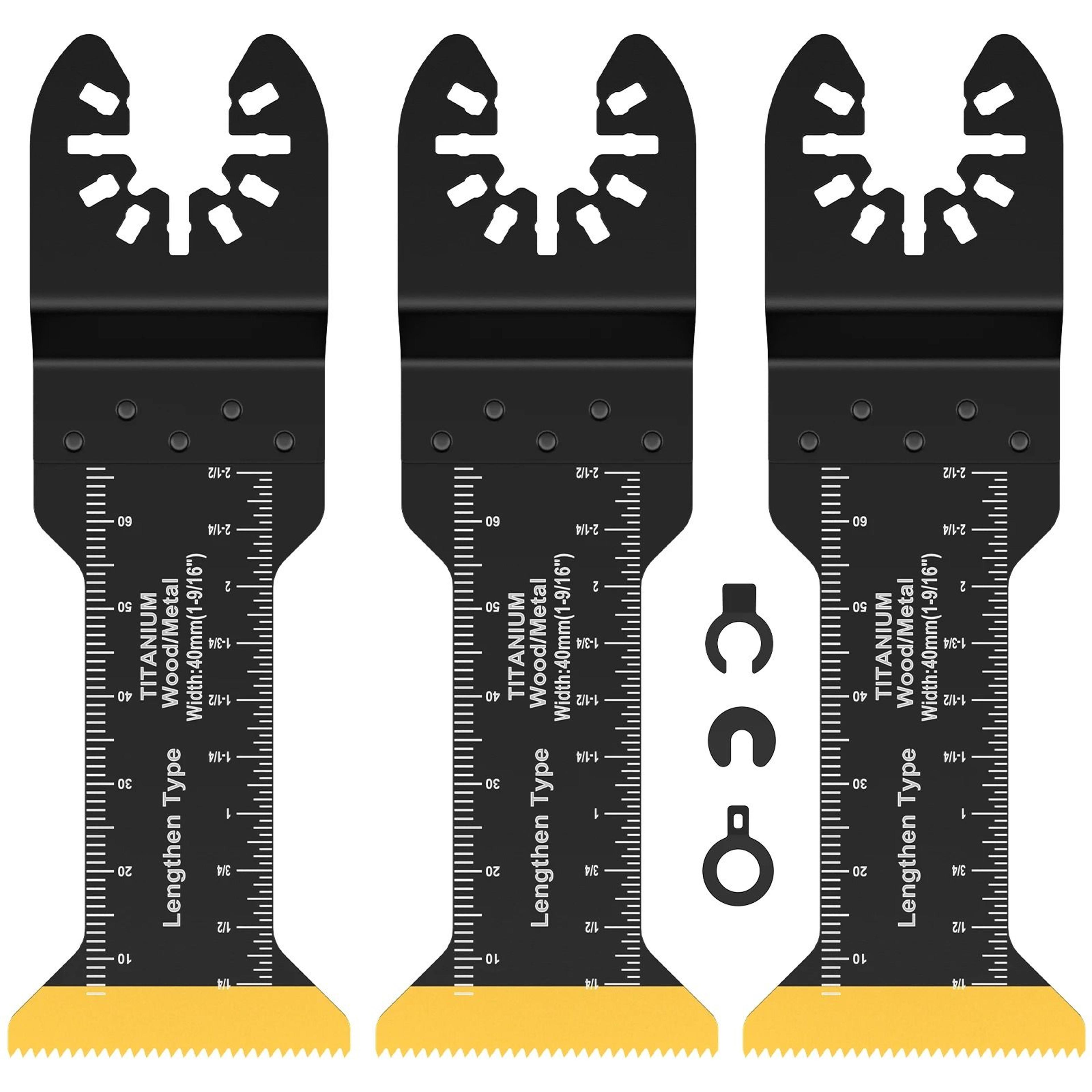 3 piece titanium bi metal oscillating saw blade set
