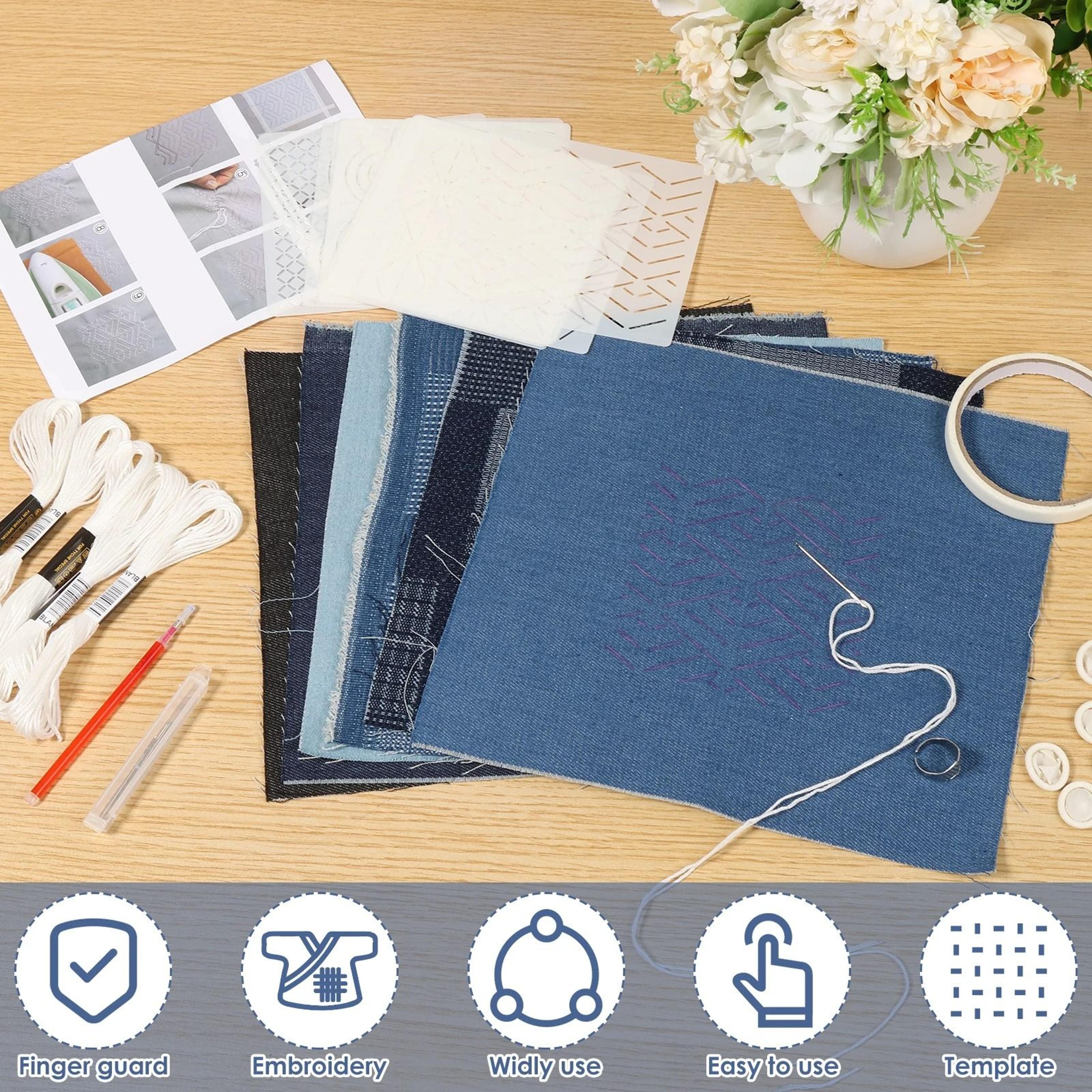 sashiko stencil kit for beginners hand quilting and denim embroidery
