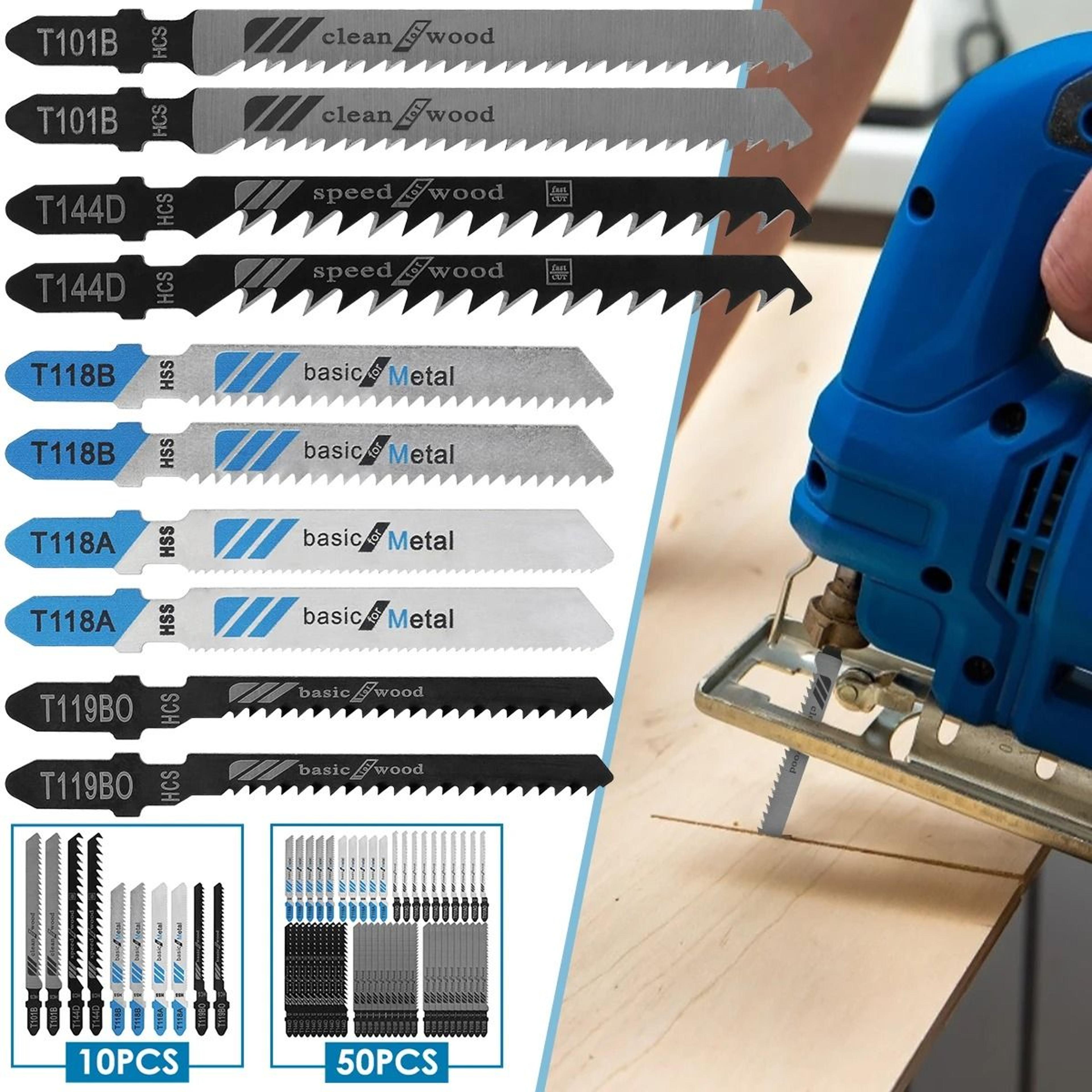 t shaft jigsaw blade set for wood plastic and thin metal cutting