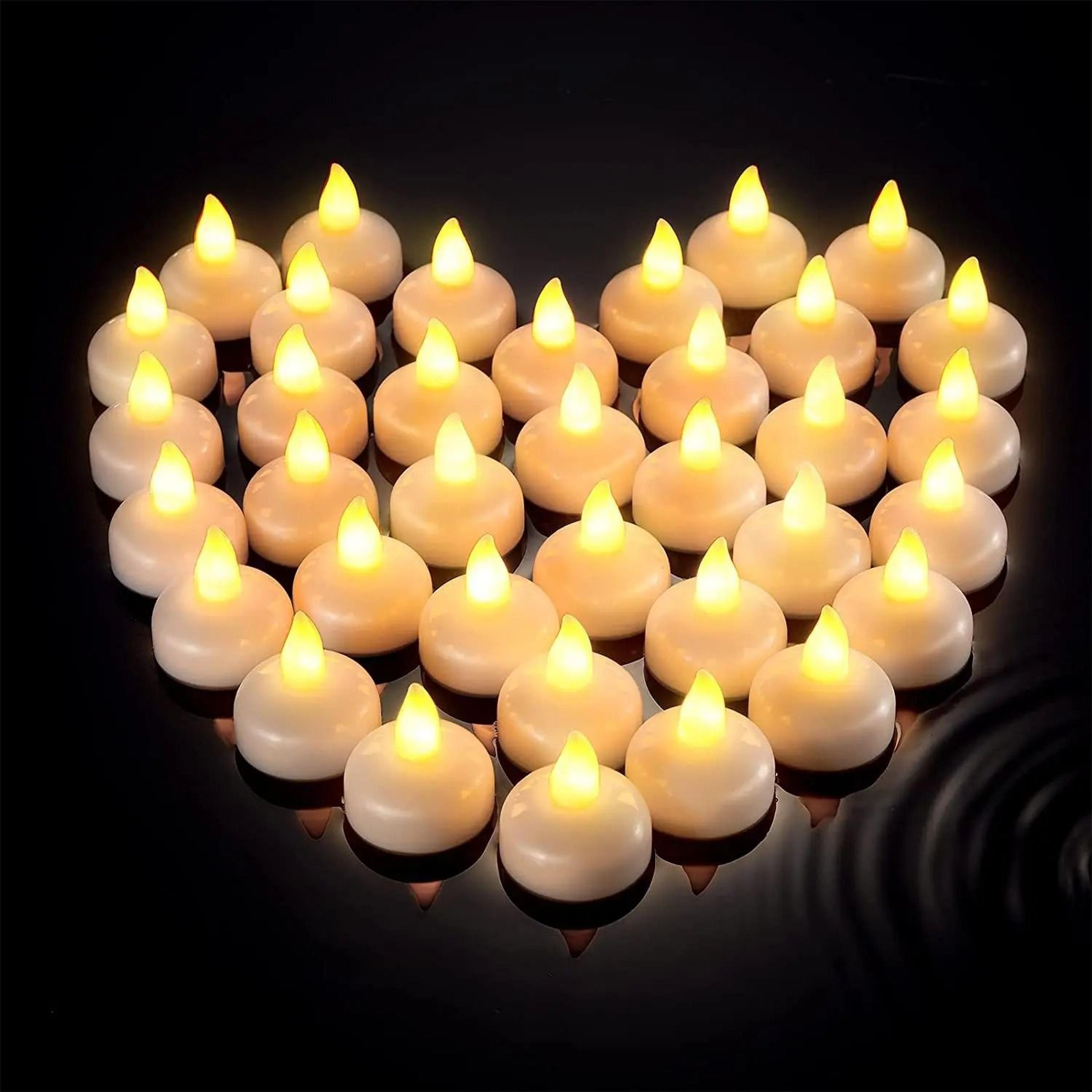 12 piece floating flameless led tea light candles for pool and bath